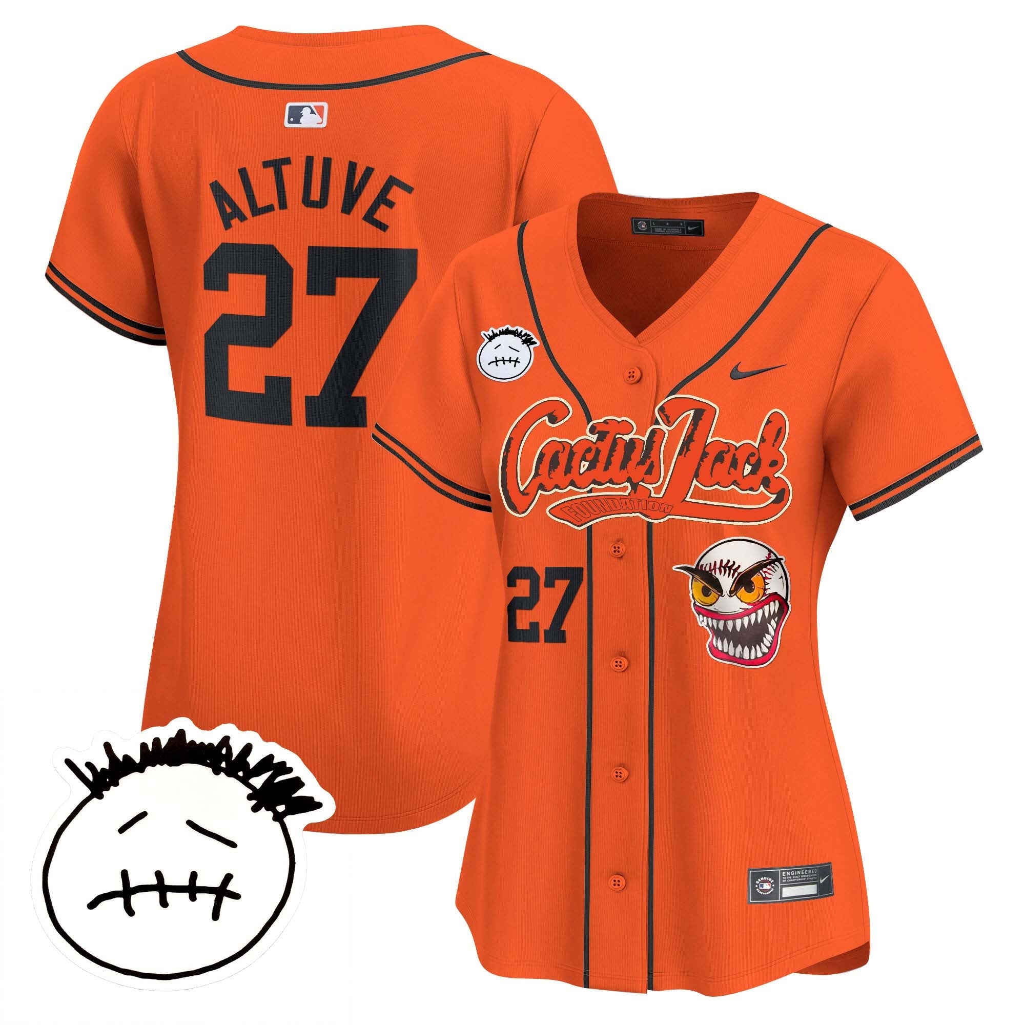 Women’s Houston Cactus Jack Patch Vapor Premier Limited Jersey V3 – Stitched