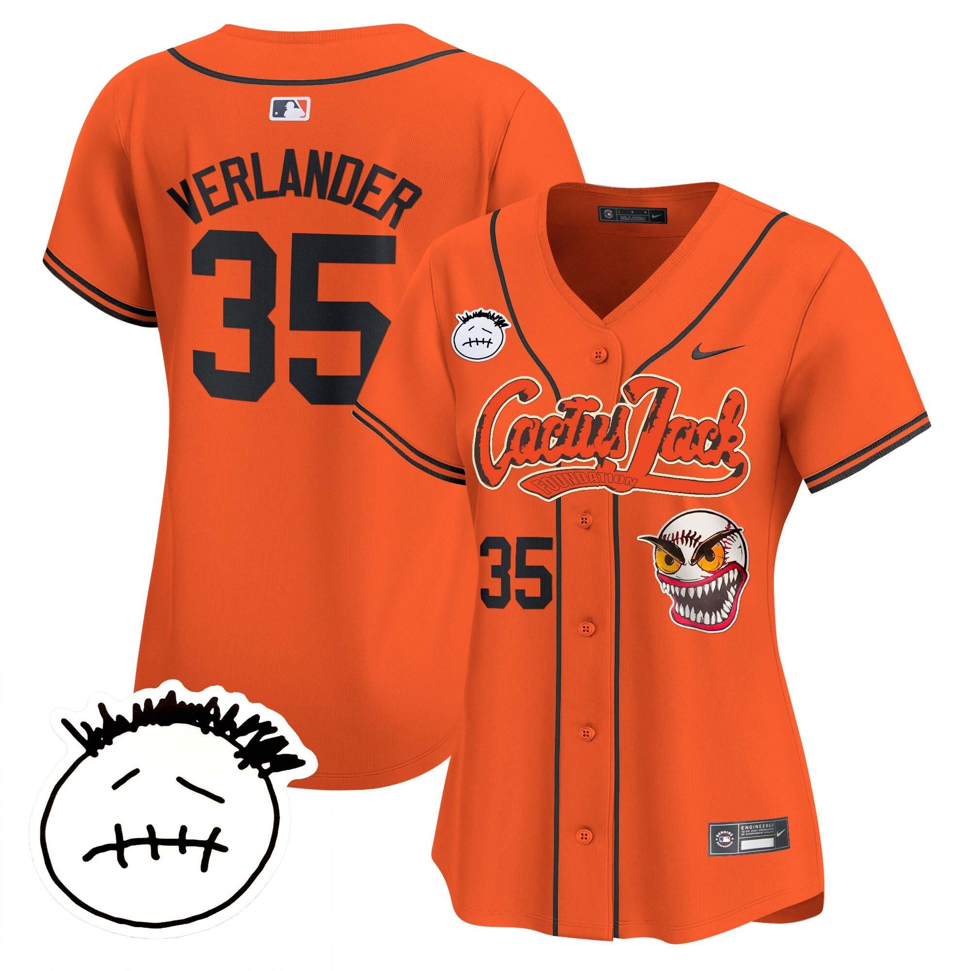 Women’s Houston Cactus Jack Patch Vapor Premier Limited Jersey V3 – Stitched