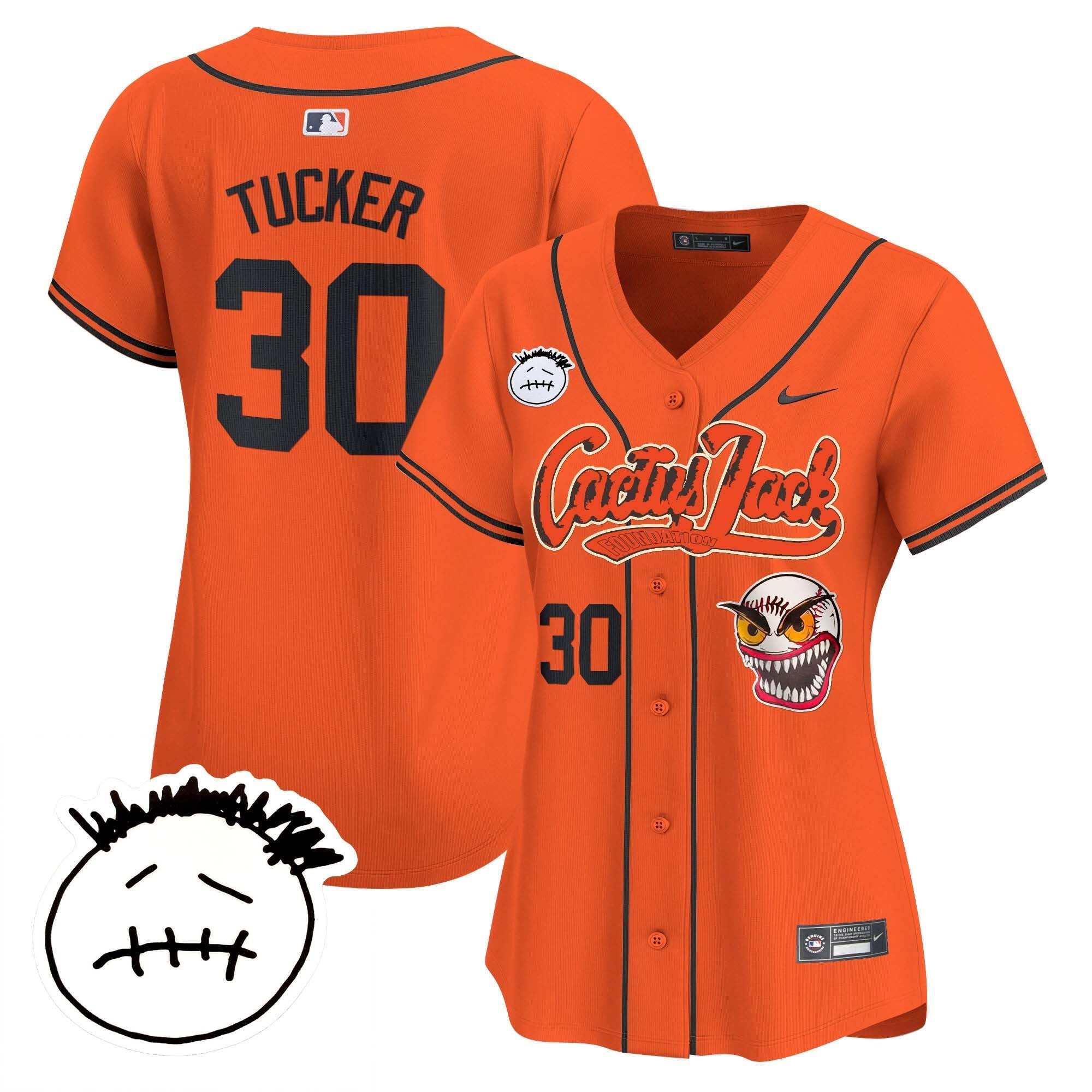 Women’s Houston Cactus Jack Patch Vapor Premier Limited Jersey V3 – Stitched
