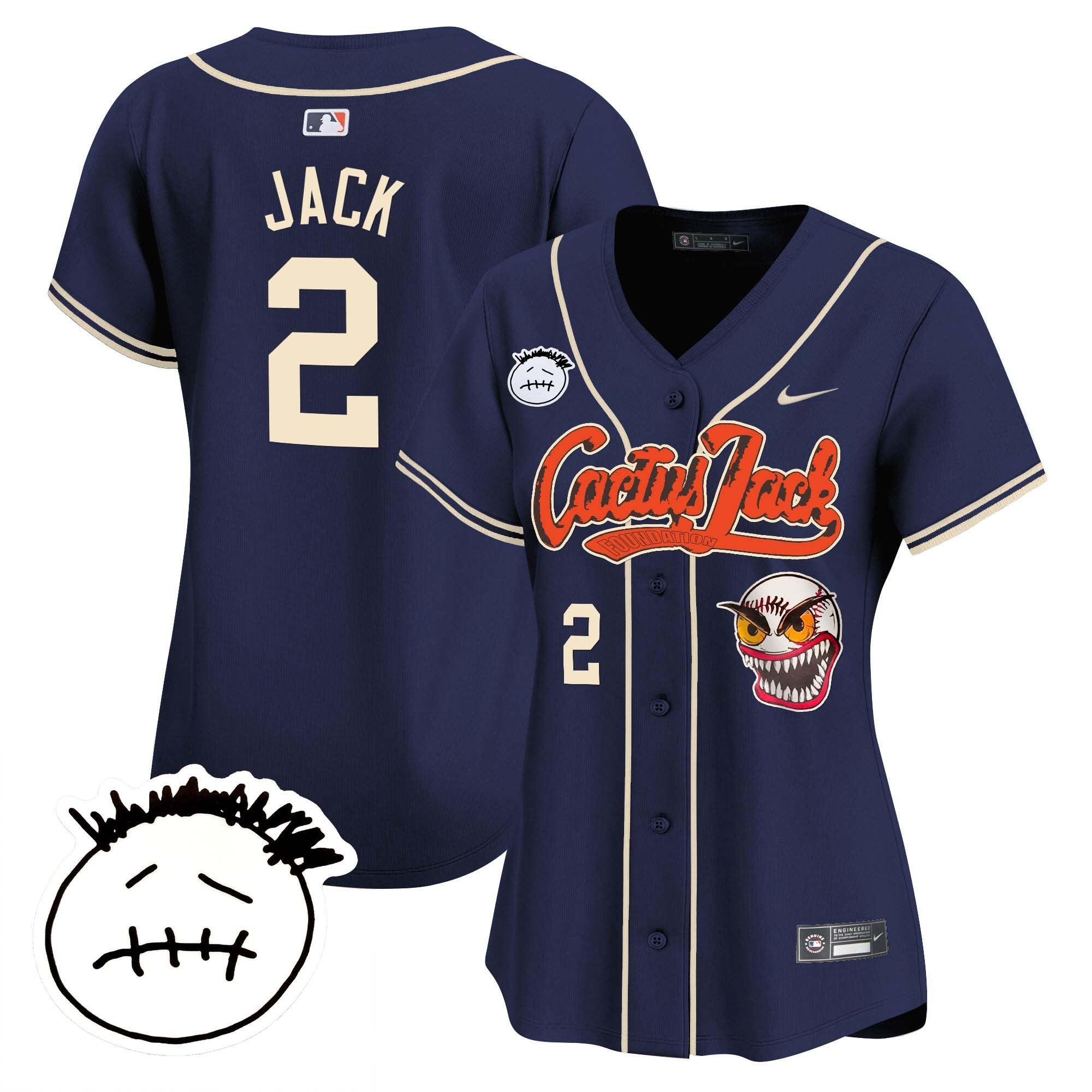 Women’s Houston Cactus Jack Patch Vapor Premier Limited Jersey V3 – Stitched