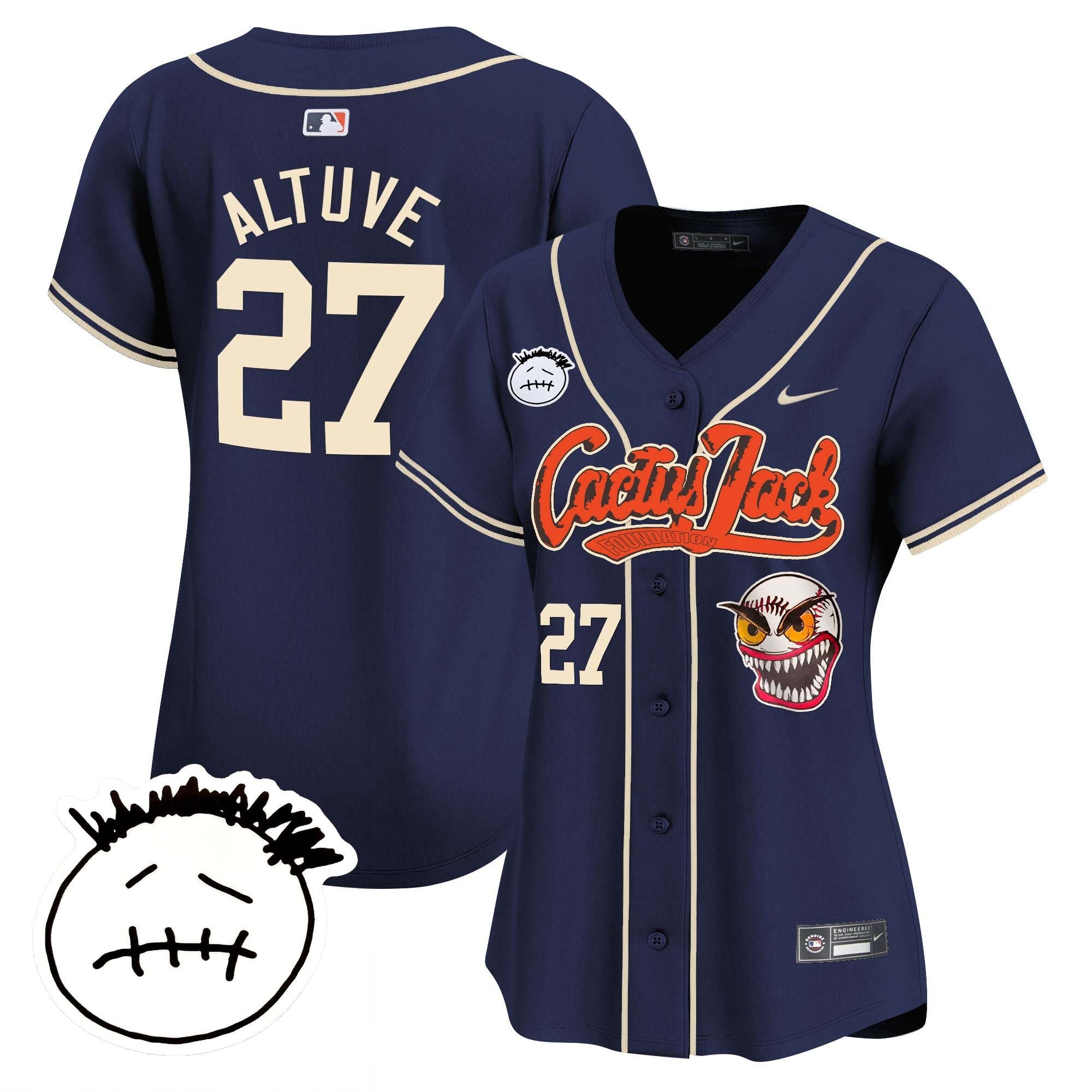 Women’s Houston Cactus Jack Patch Vapor Premier Limited Jersey V3 – Stitched