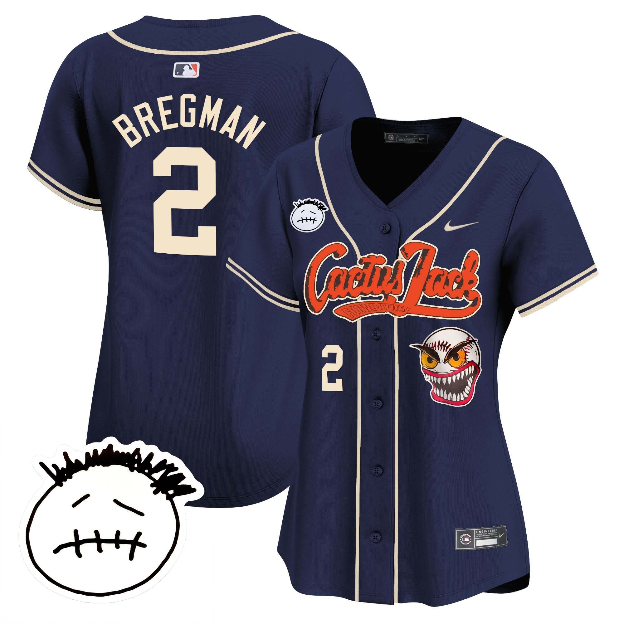 Women’s Houston Cactus Jack Patch Vapor Premier Limited Jersey V3 – Stitched