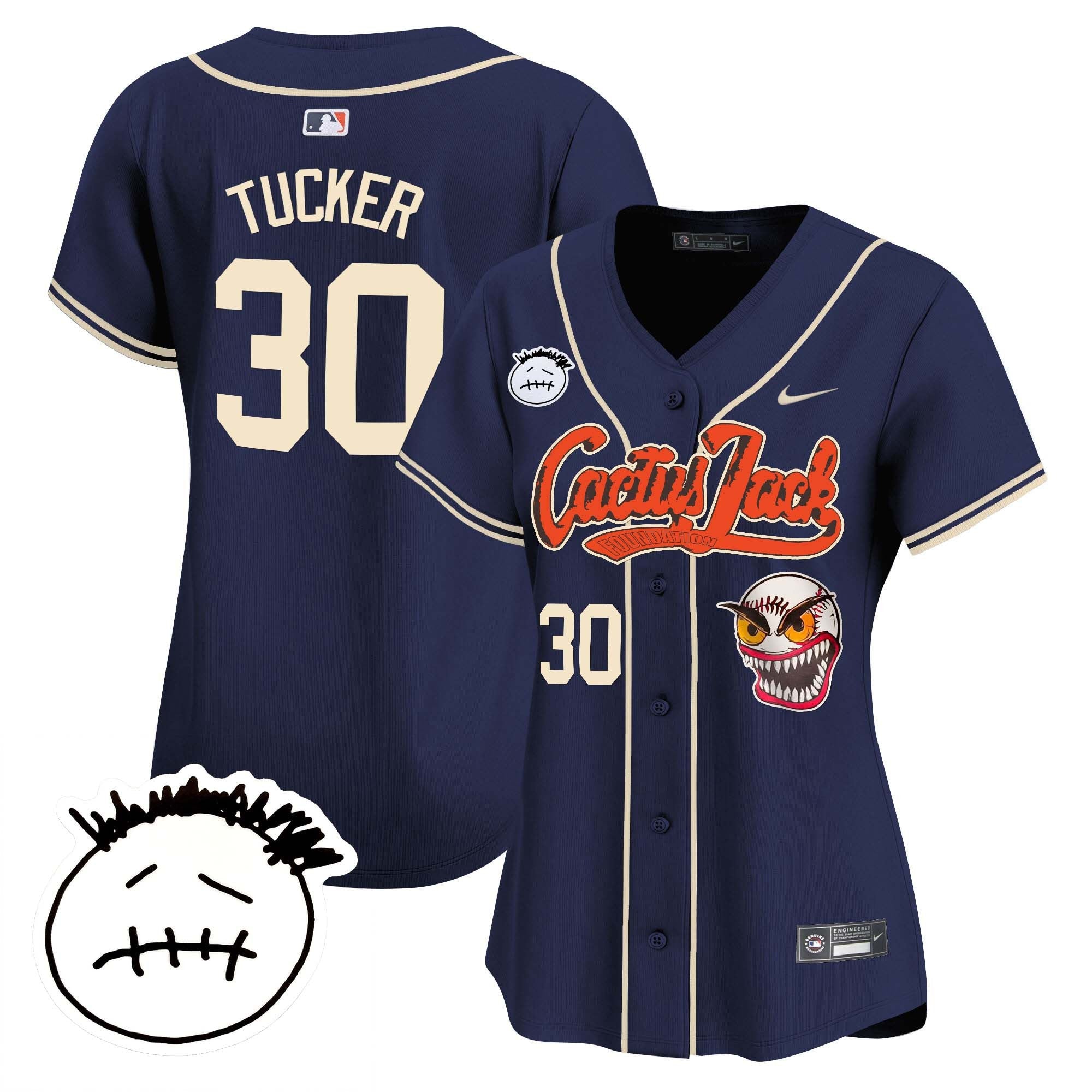 Women’s Houston Cactus Jack Patch Vapor Premier Limited Jersey V3 – Stitched