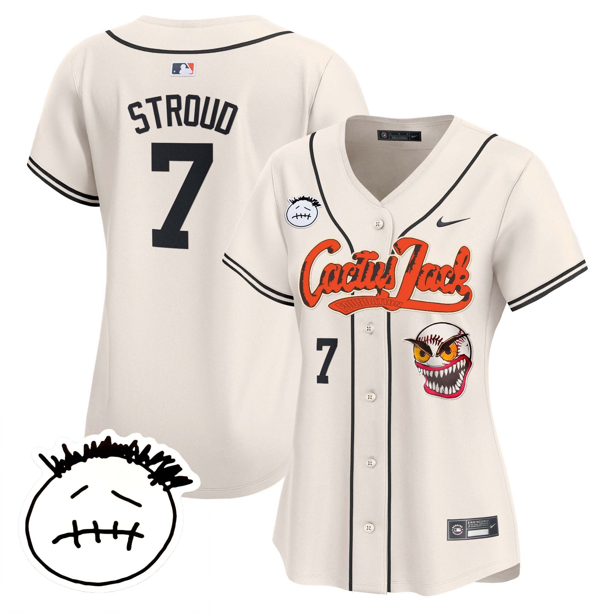 Women’s Houston Cactus Jack Patch Vapor Premier Limited Jersey V3 – Stitched