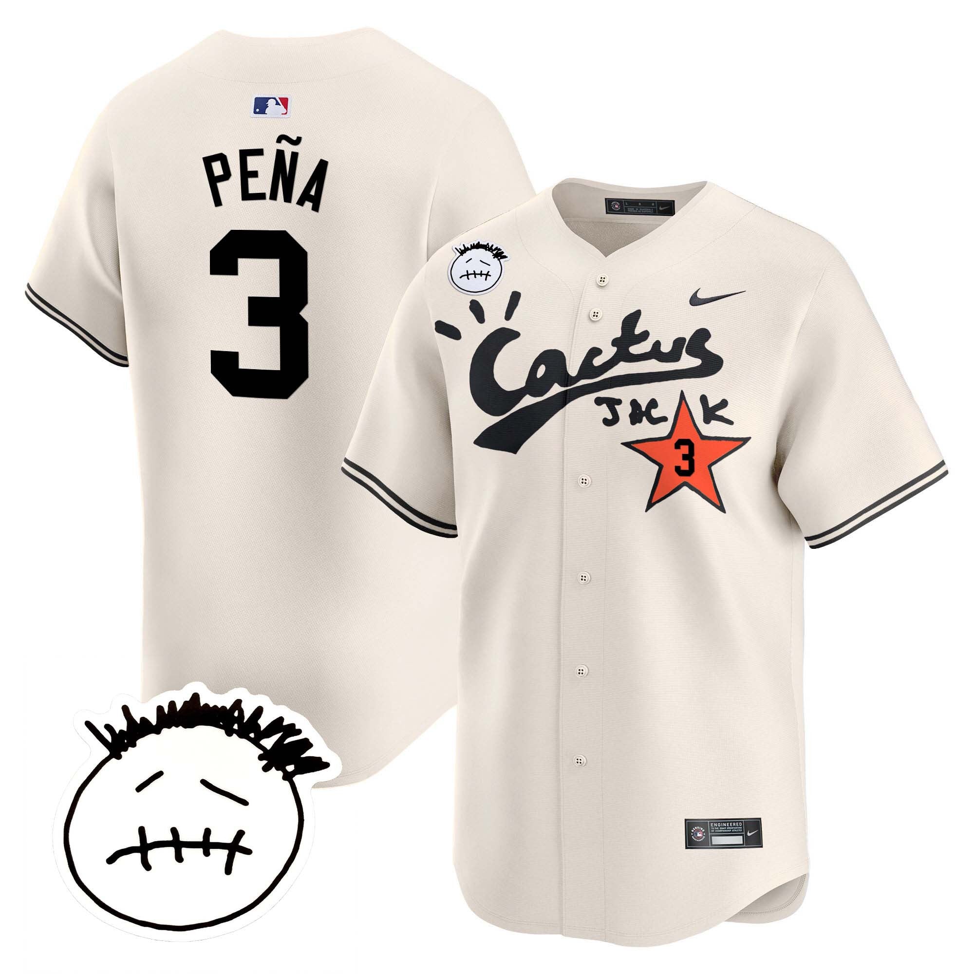Men’s Houston Cactus Jack Patch Vapor Premier Limited Jersey V4 – Stitched