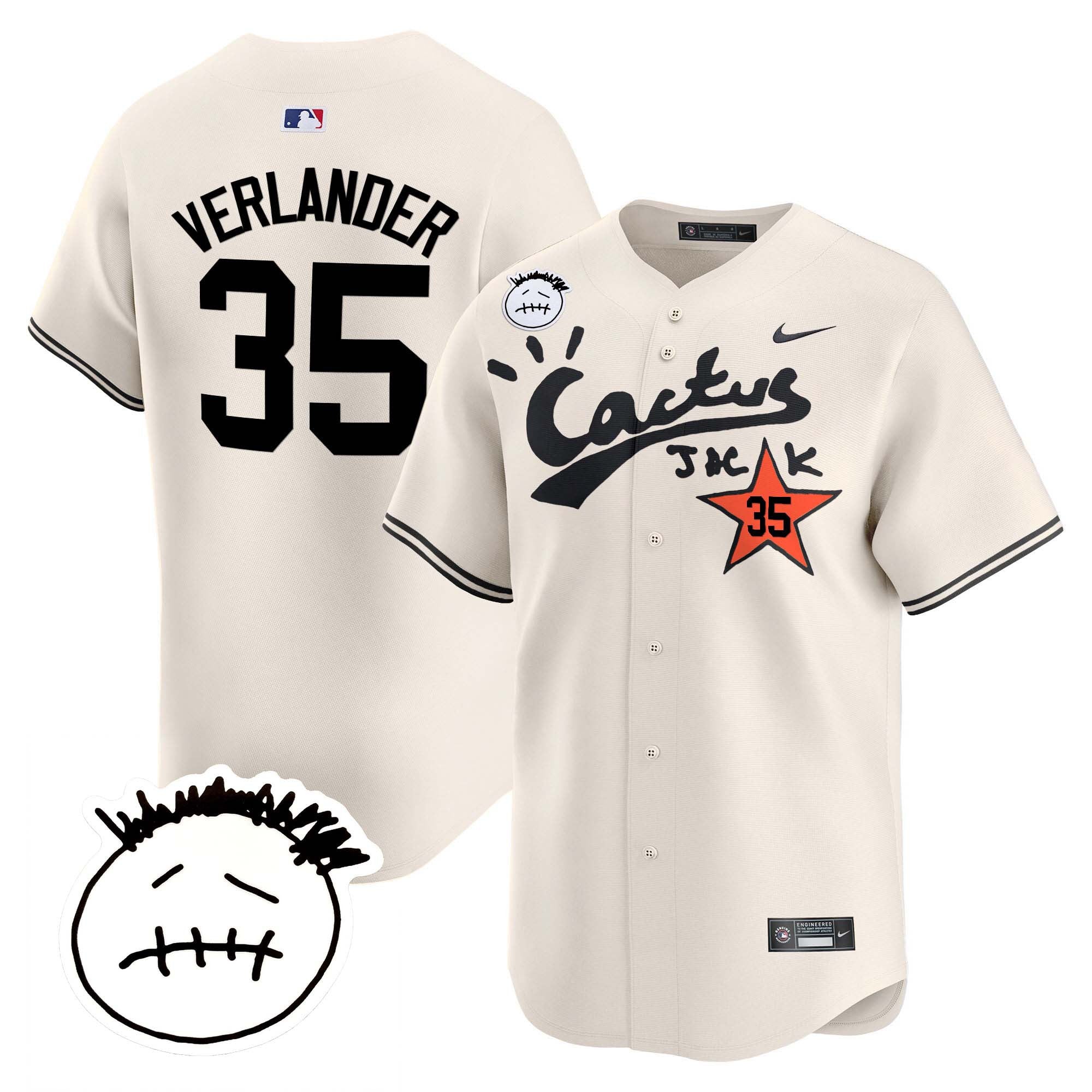 Men’s Houston Cactus Jack Patch Vapor Premier Limited Jersey V4 – Stitched