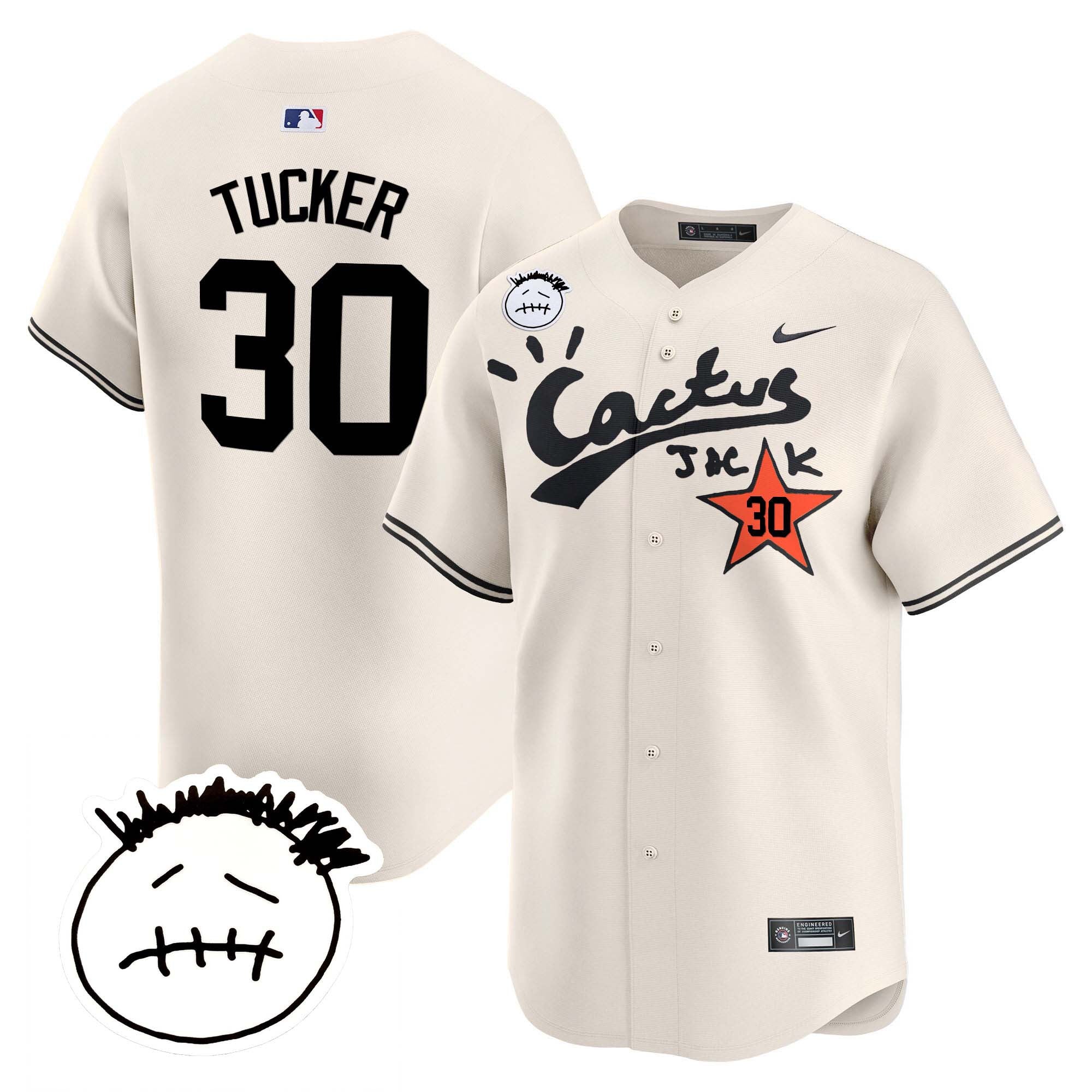Men’s Houston Cactus Jack Patch Vapor Premier Limited Jersey V4 – Stitched