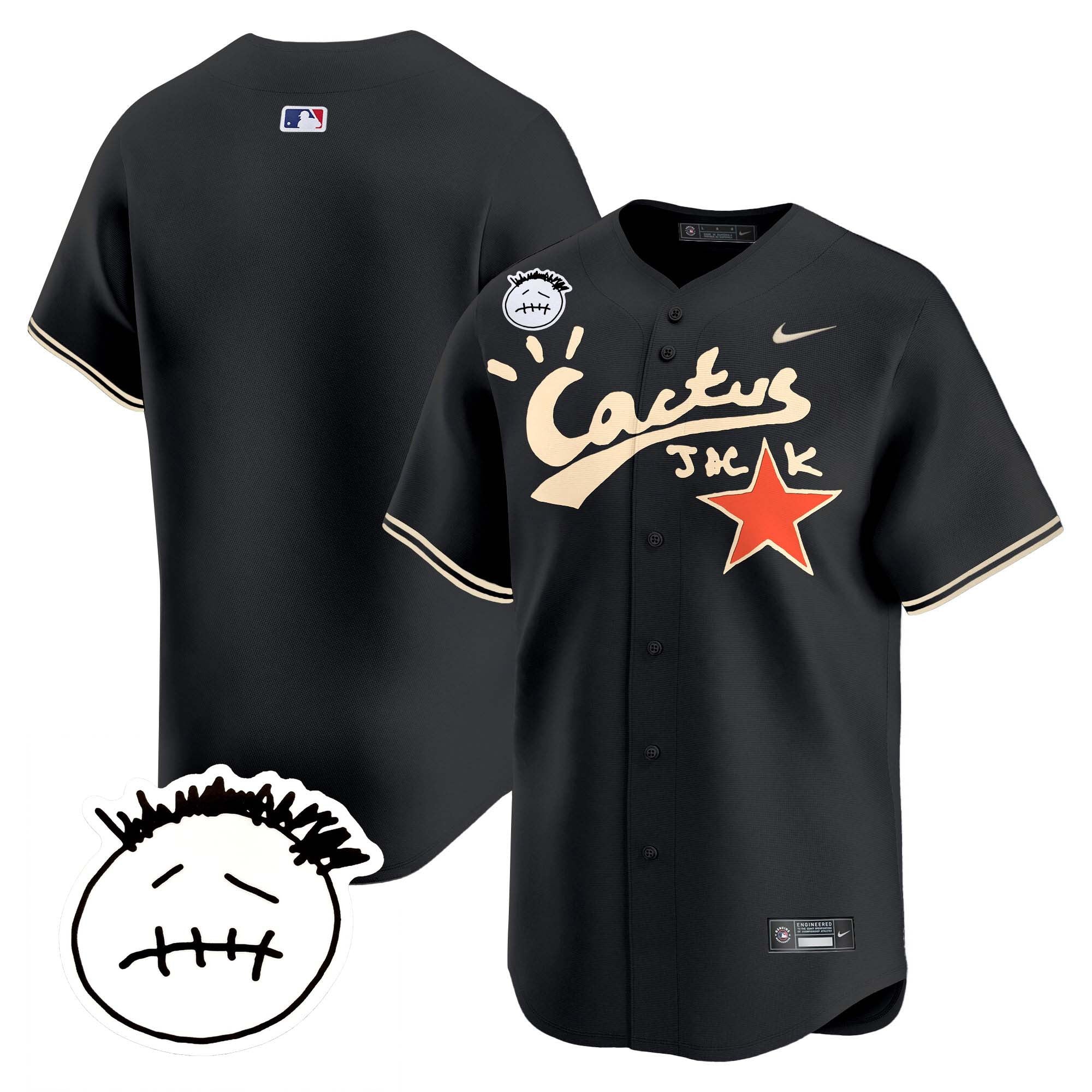 Men’s Houston Cactus Jack Patch Vapor Premier Limited Jersey V4 – Stitched