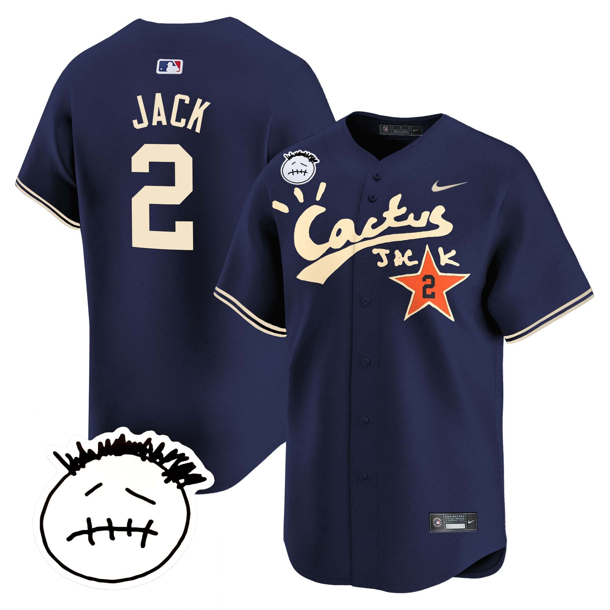 Men’s Houston Cactus Jack Patch Vapor Premier Limited Jersey V4 – Stitched