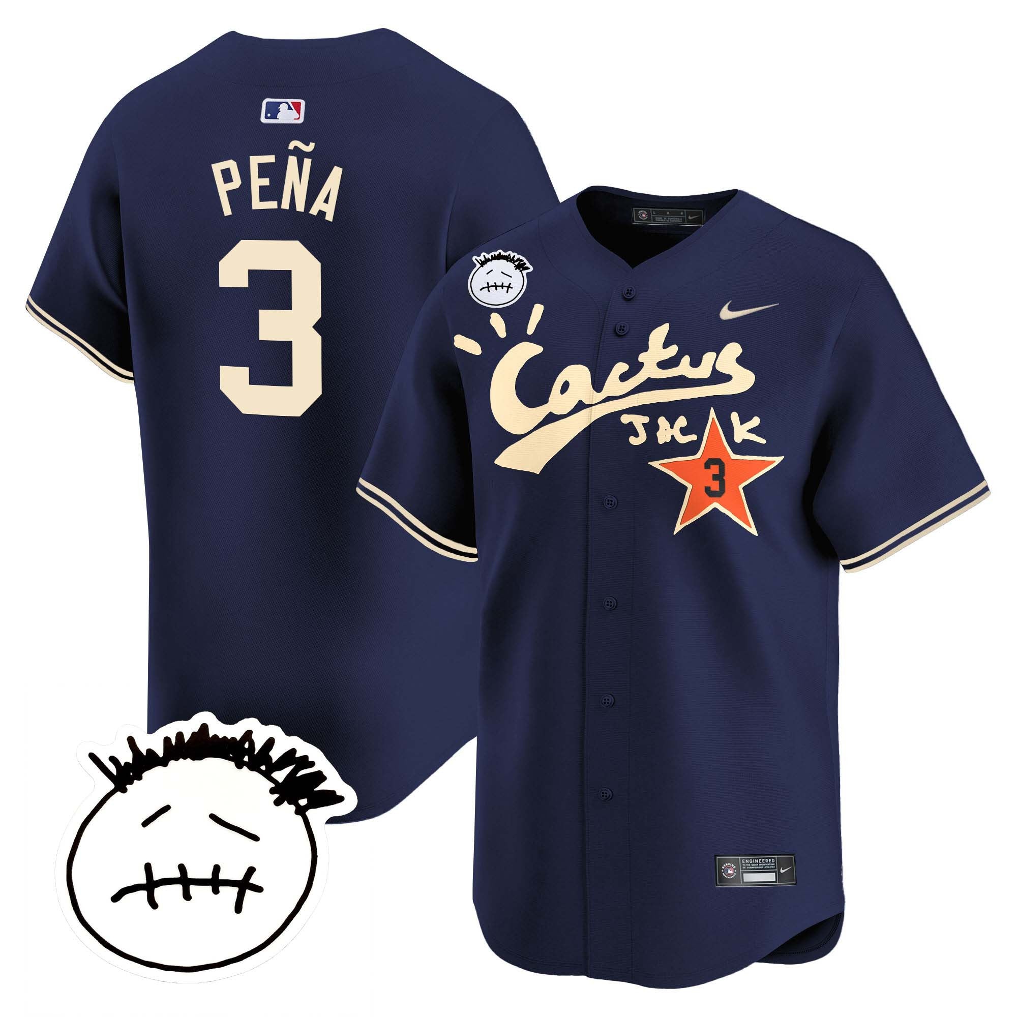 Men’s Houston Cactus Jack Patch Vapor Premier Limited Jersey V4 – Stitched