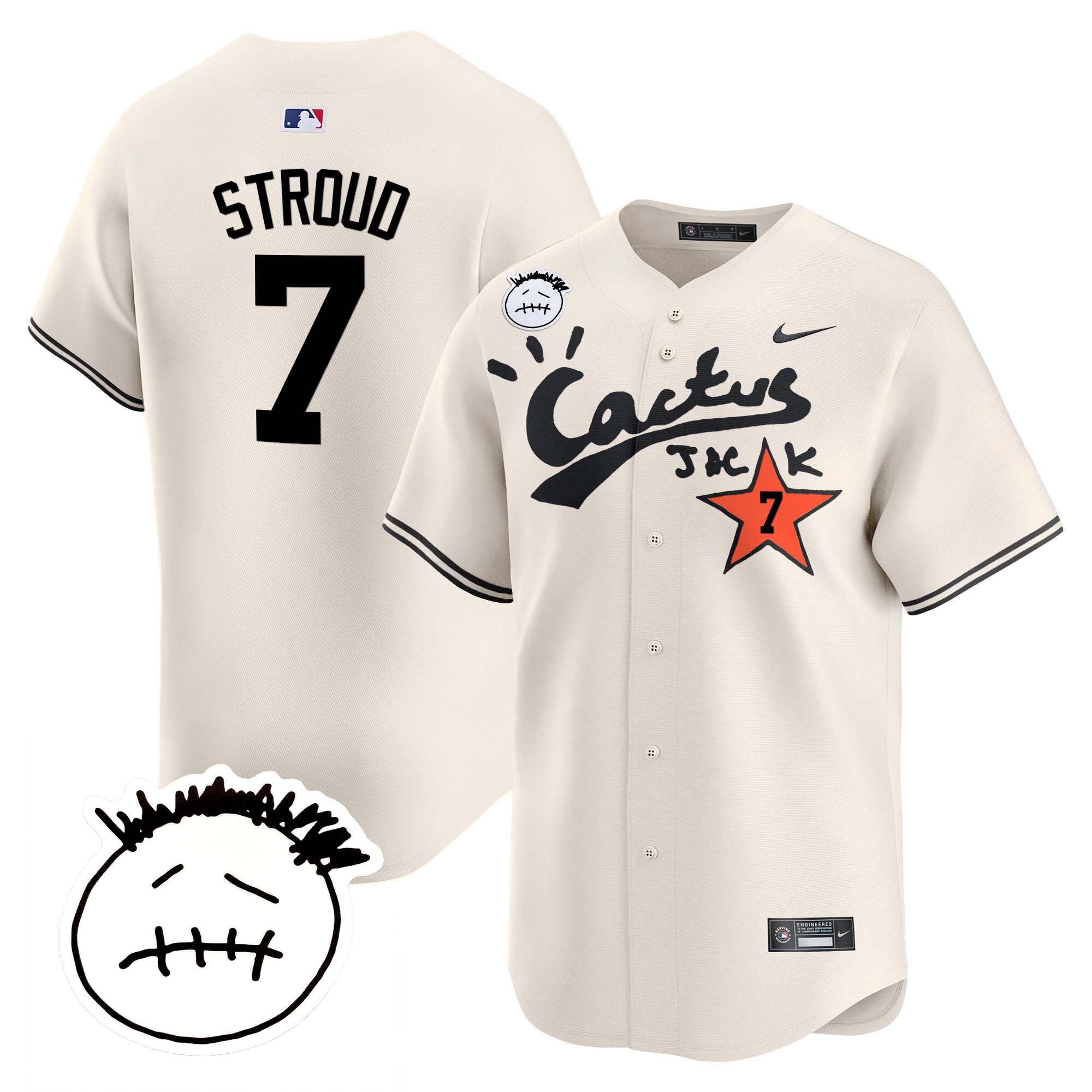 Men’s Houston Cactus Jack Patch Vapor Premier Limited Jersey V4 – Stitched