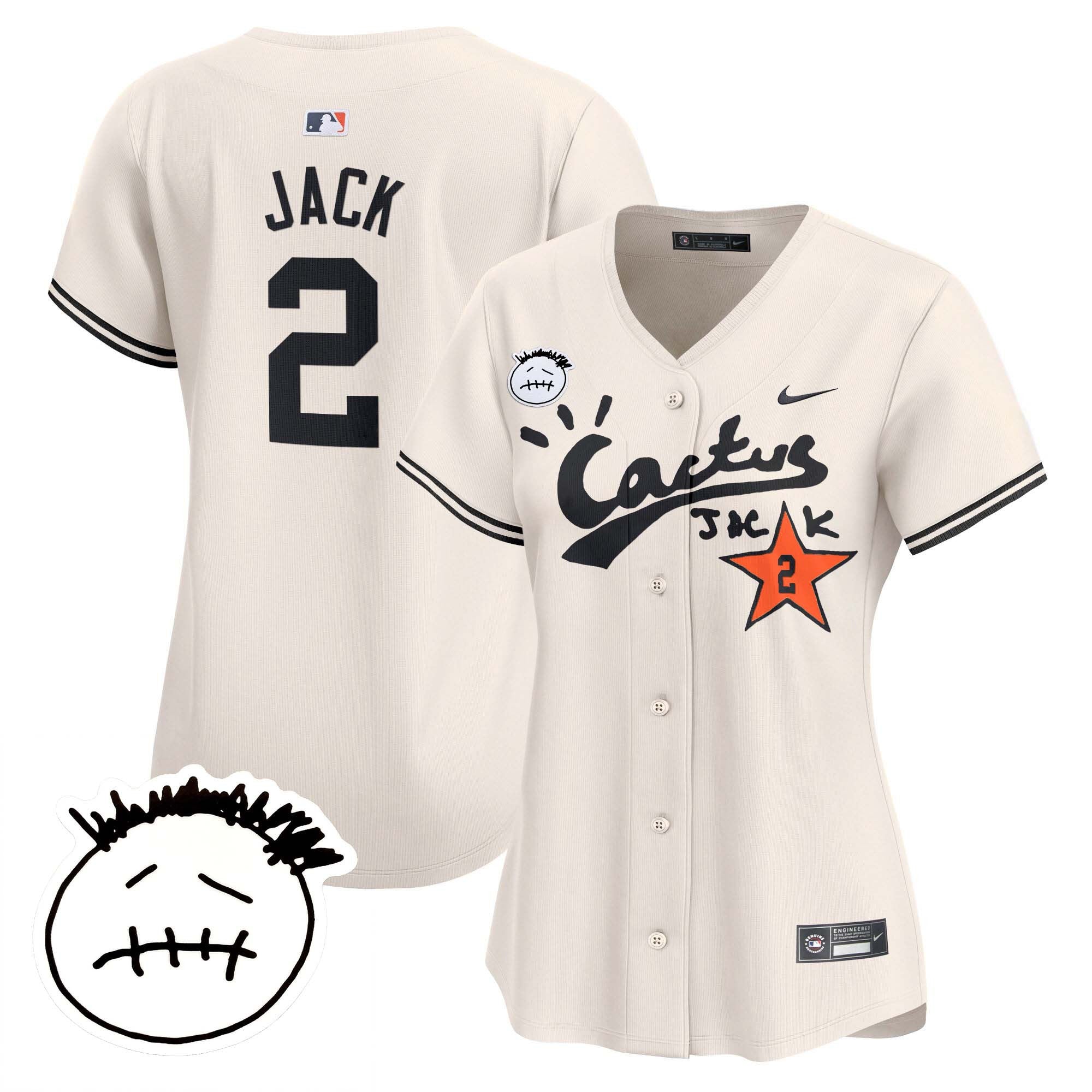 Women’s Houston Cactus Jack Patch Vapor Premier Limited Jersey V4 – Stitched