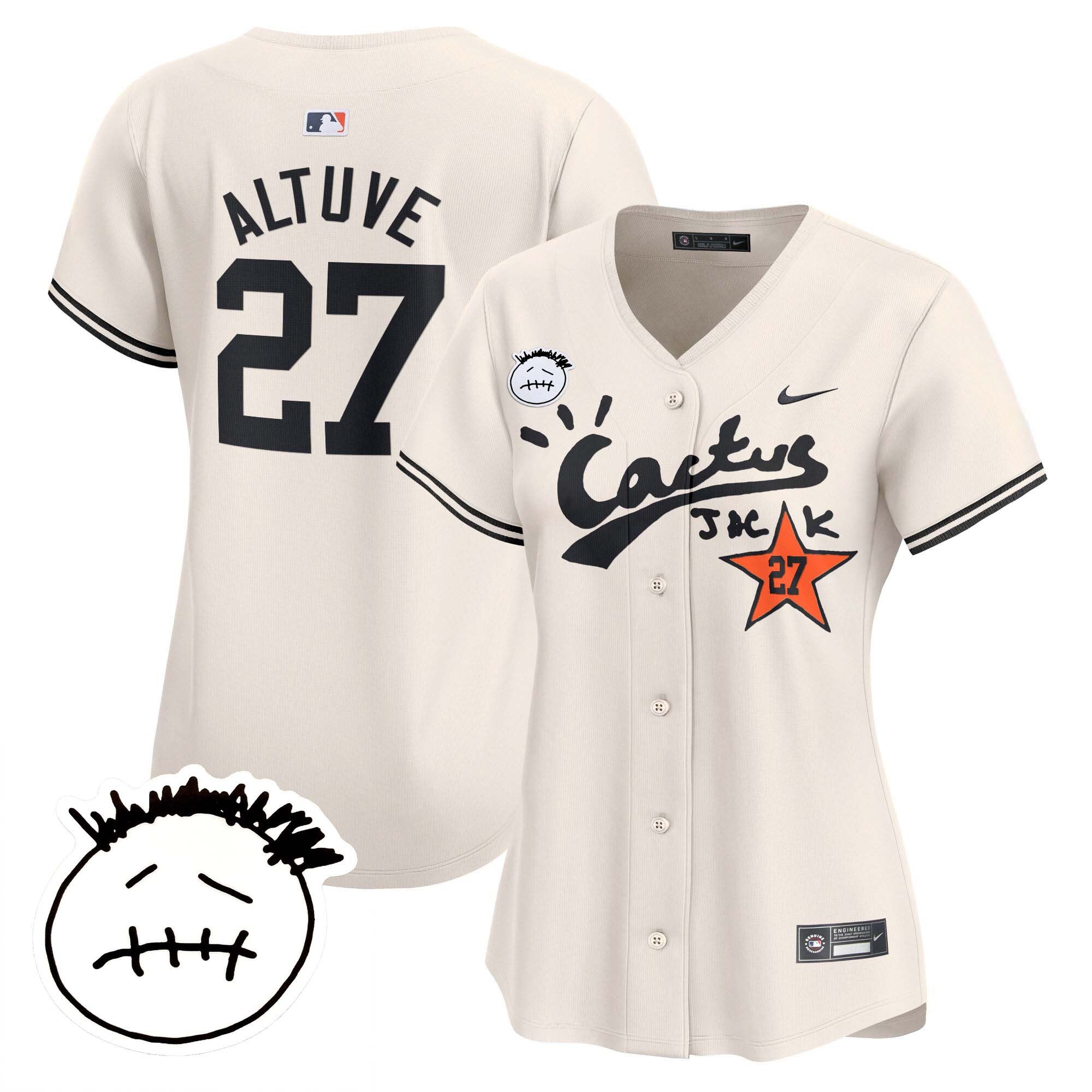 Women’s Houston Cactus Jack Patch Vapor Premier Limited Jersey V4 – Stitched