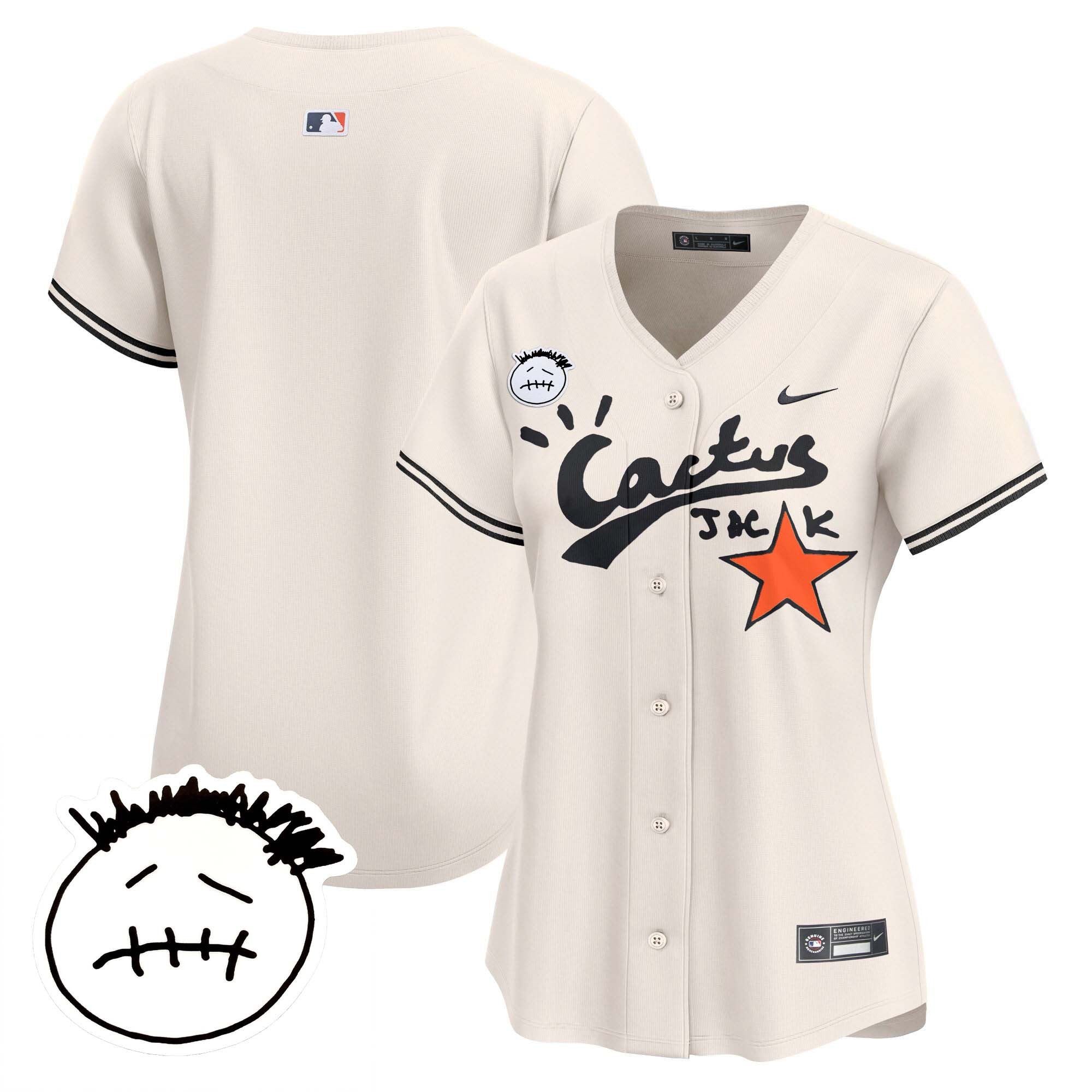 Women’s Houston Cactus Jack Patch Vapor Premier Limited Jersey V4 – Stitched
