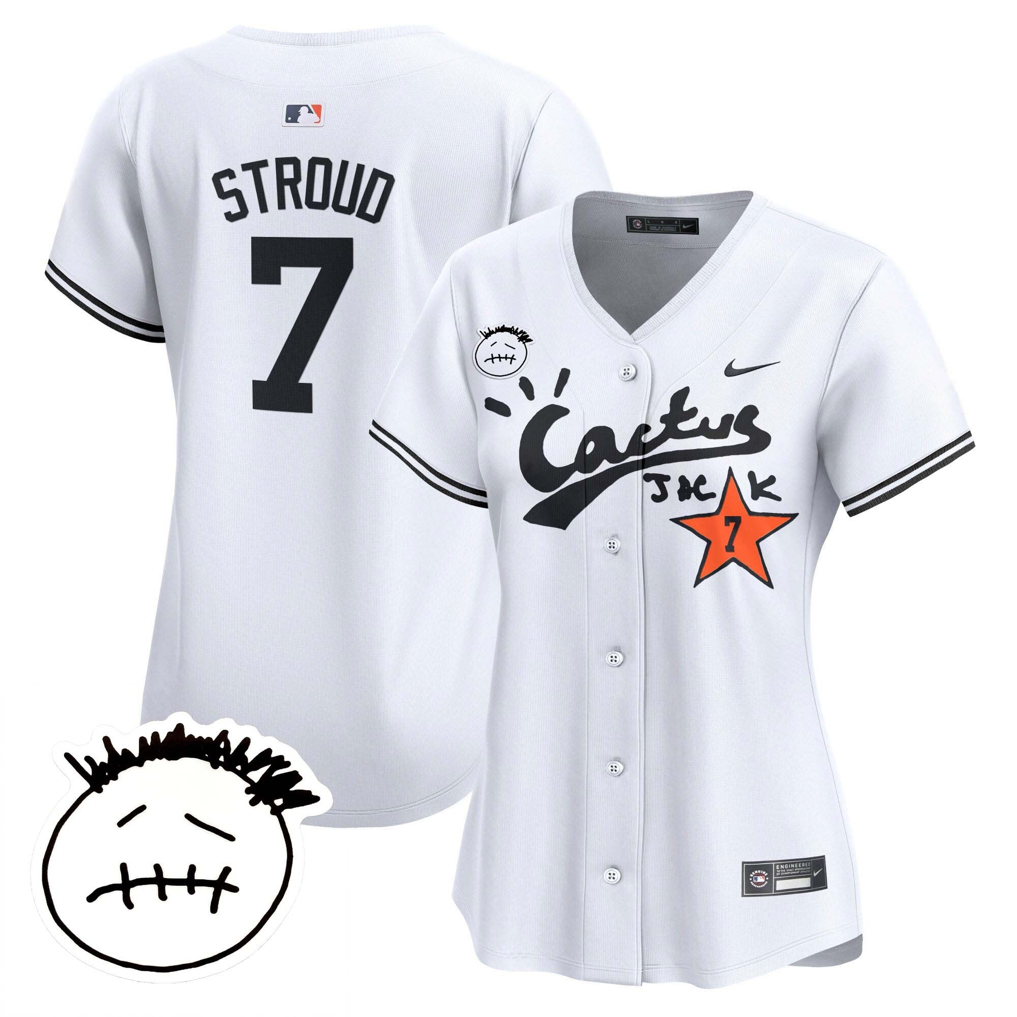 Women’s Houston Cactus Jack Patch Vapor Premier Limited Jersey V4 – Stitched