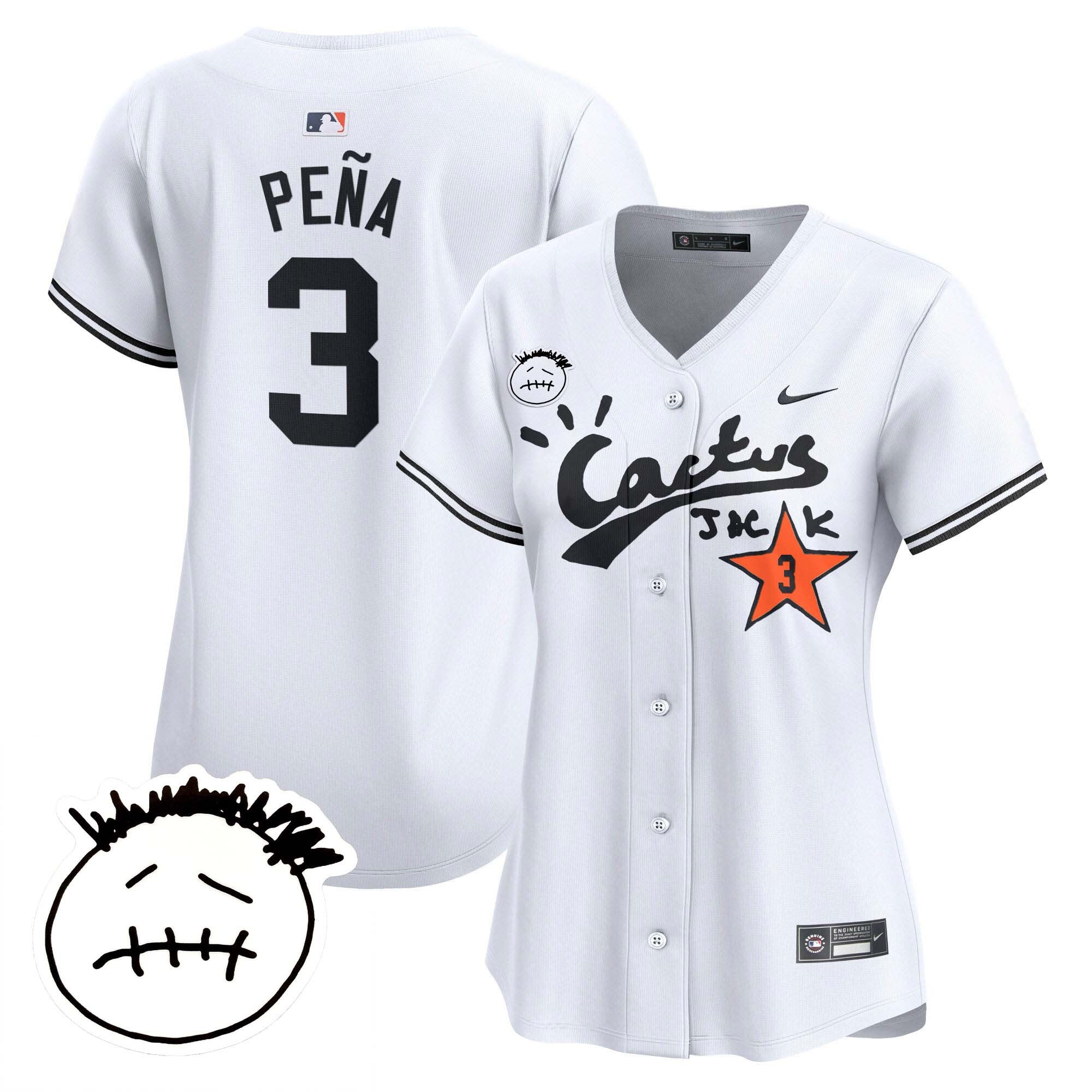 Women’s Houston Cactus Jack Patch Vapor Premier Limited Jersey V4 – Stitched