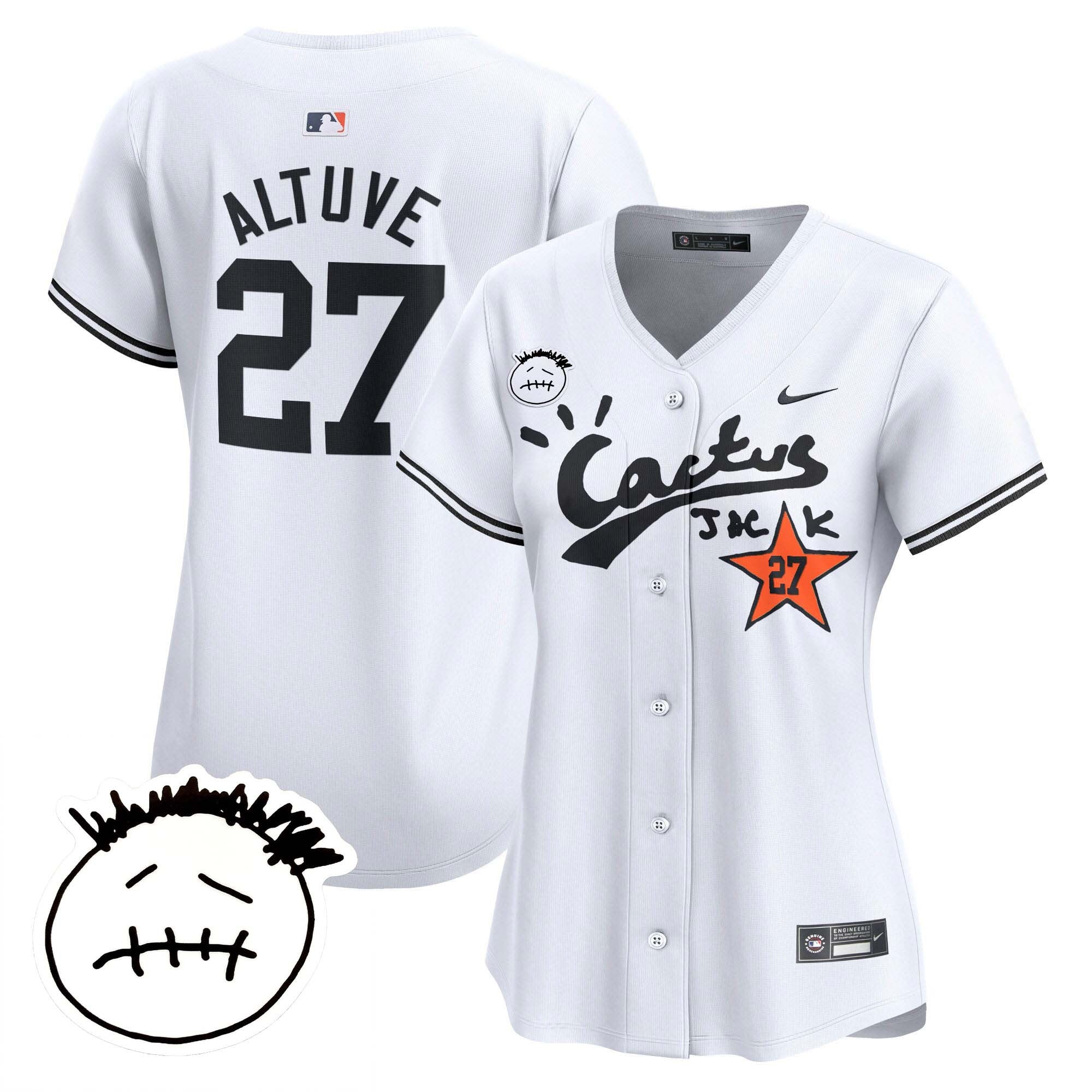Women’s Houston Cactus Jack Patch Vapor Premier Limited Jersey V4 – Stitched