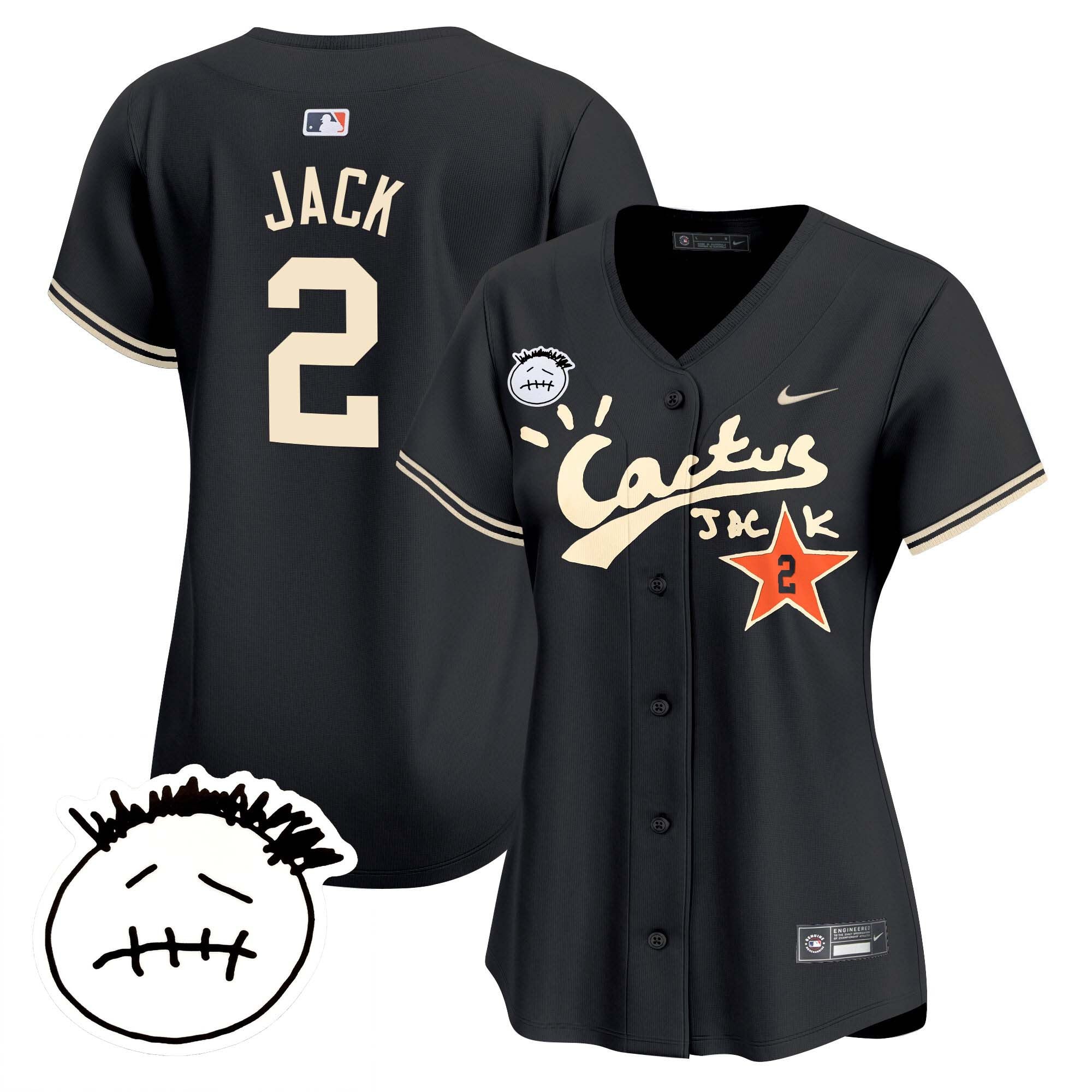 Women’s Houston Cactus Jack Patch Vapor Premier Limited Jersey V4 – Stitched