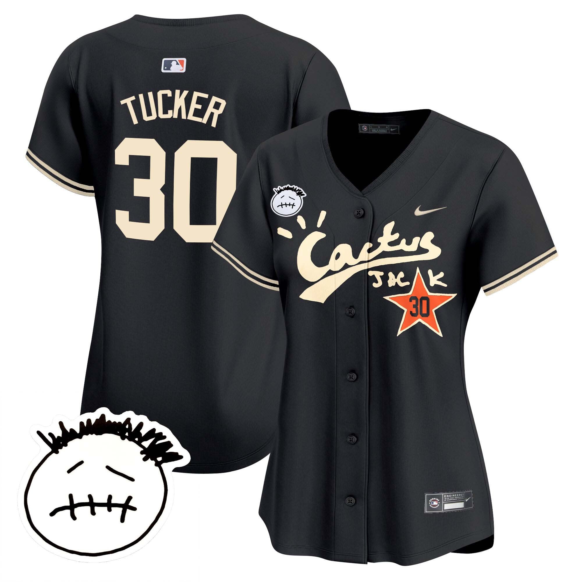 Women’s Houston Cactus Jack Patch Vapor Premier Limited Jersey V4 – Stitched
