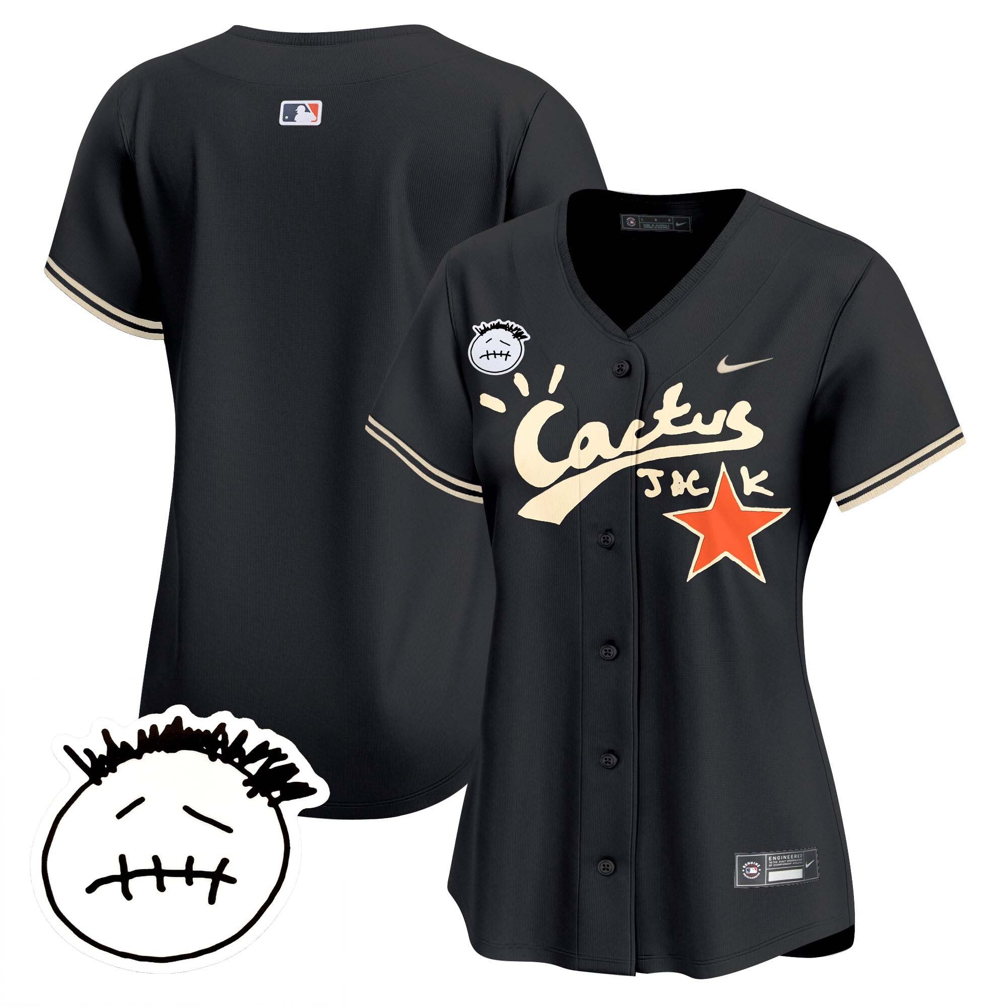 Women’s Houston Cactus Jack Patch Vapor Premier Limited Jersey V4 – Stitched
