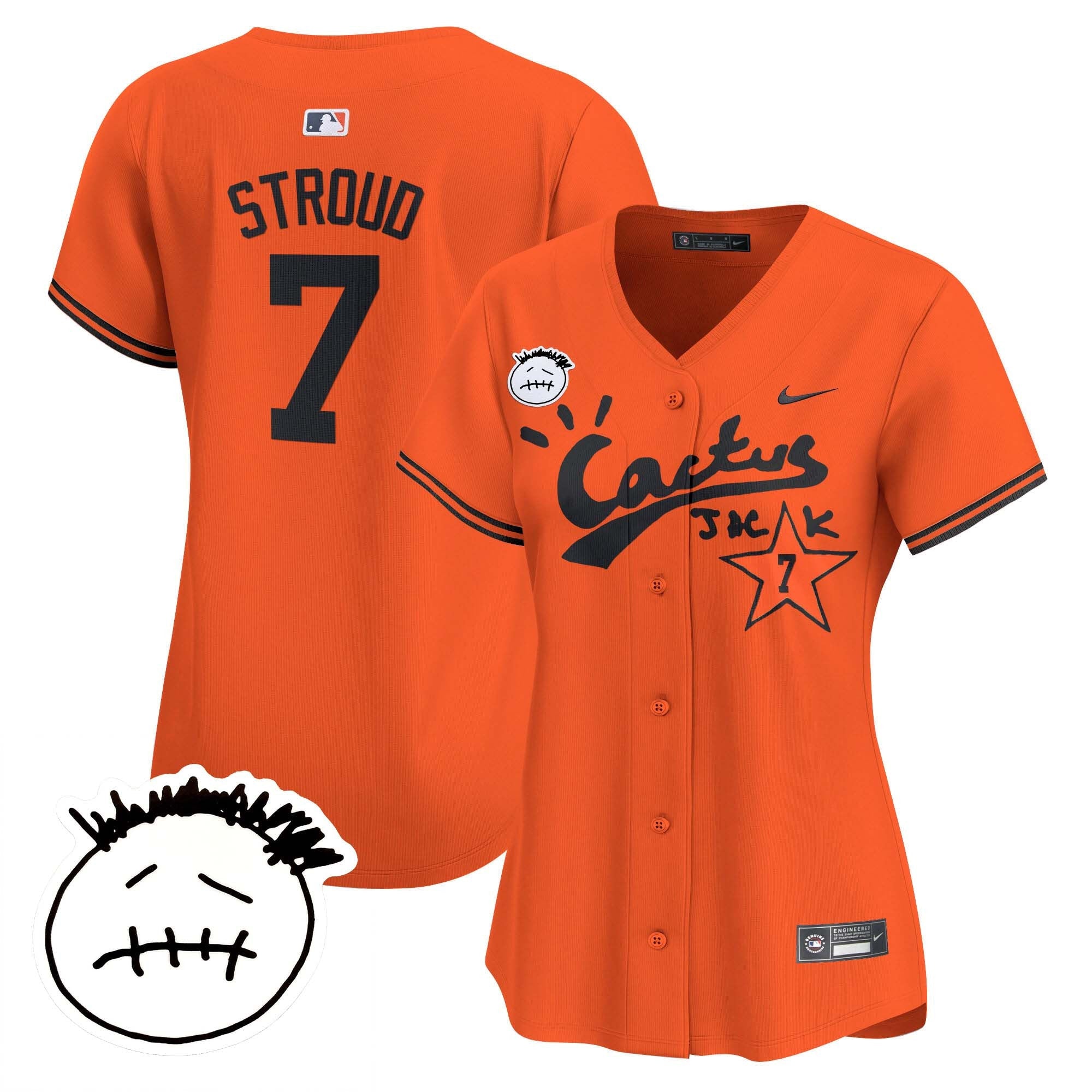 Women’s Houston Cactus Jack Patch Vapor Premier Limited Jersey V4 – Stitched