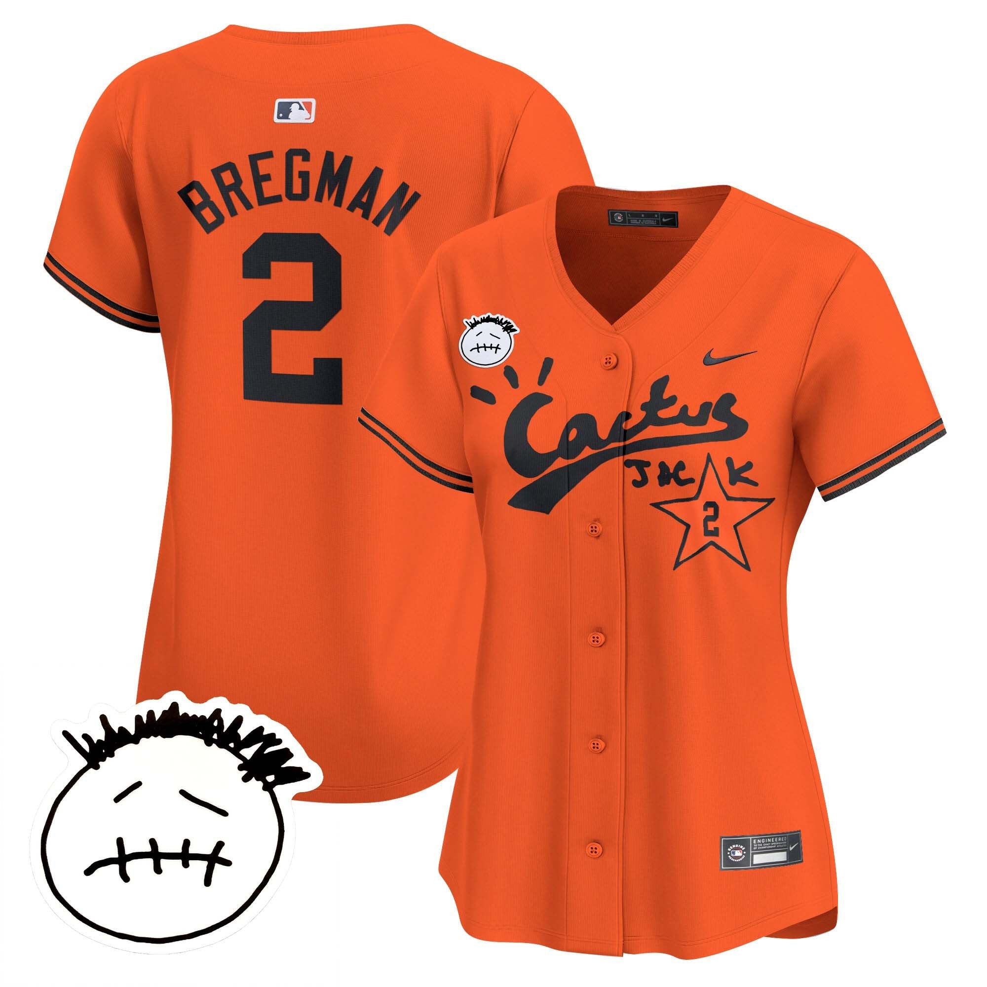 Women’s Houston Cactus Jack Patch Vapor Premier Limited Jersey V4 – Stitched