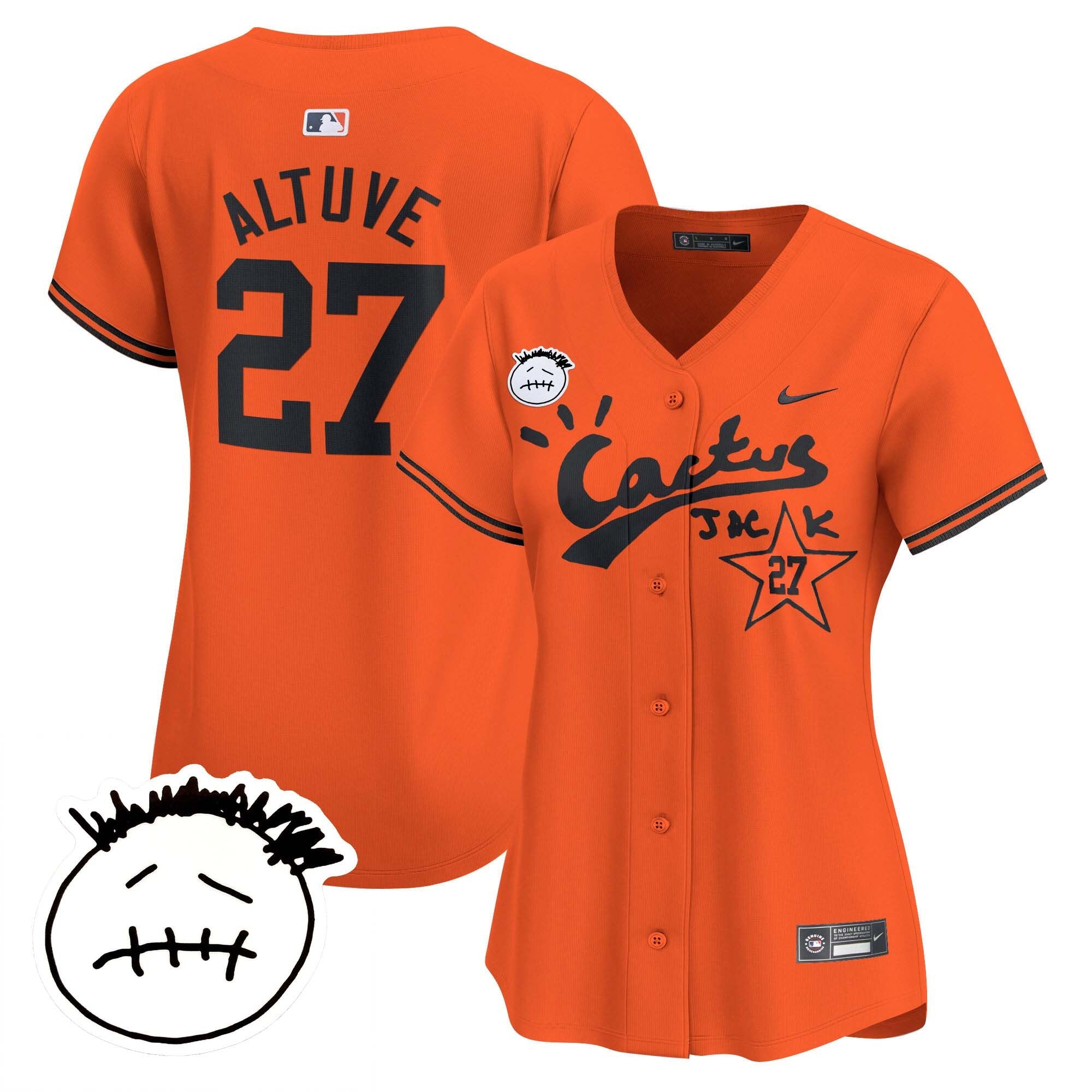 Women’s Houston Cactus Jack Patch Vapor Premier Limited Jersey V4 – Stitched