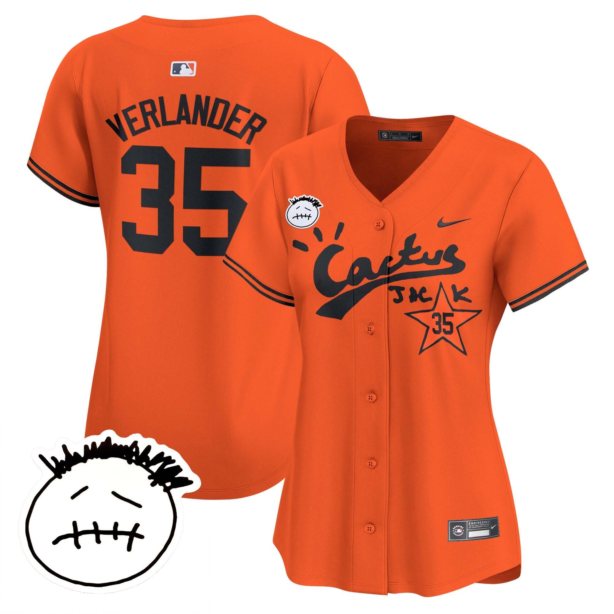 Women’s Houston Cactus Jack Patch Vapor Premier Limited Jersey V4 – Stitched