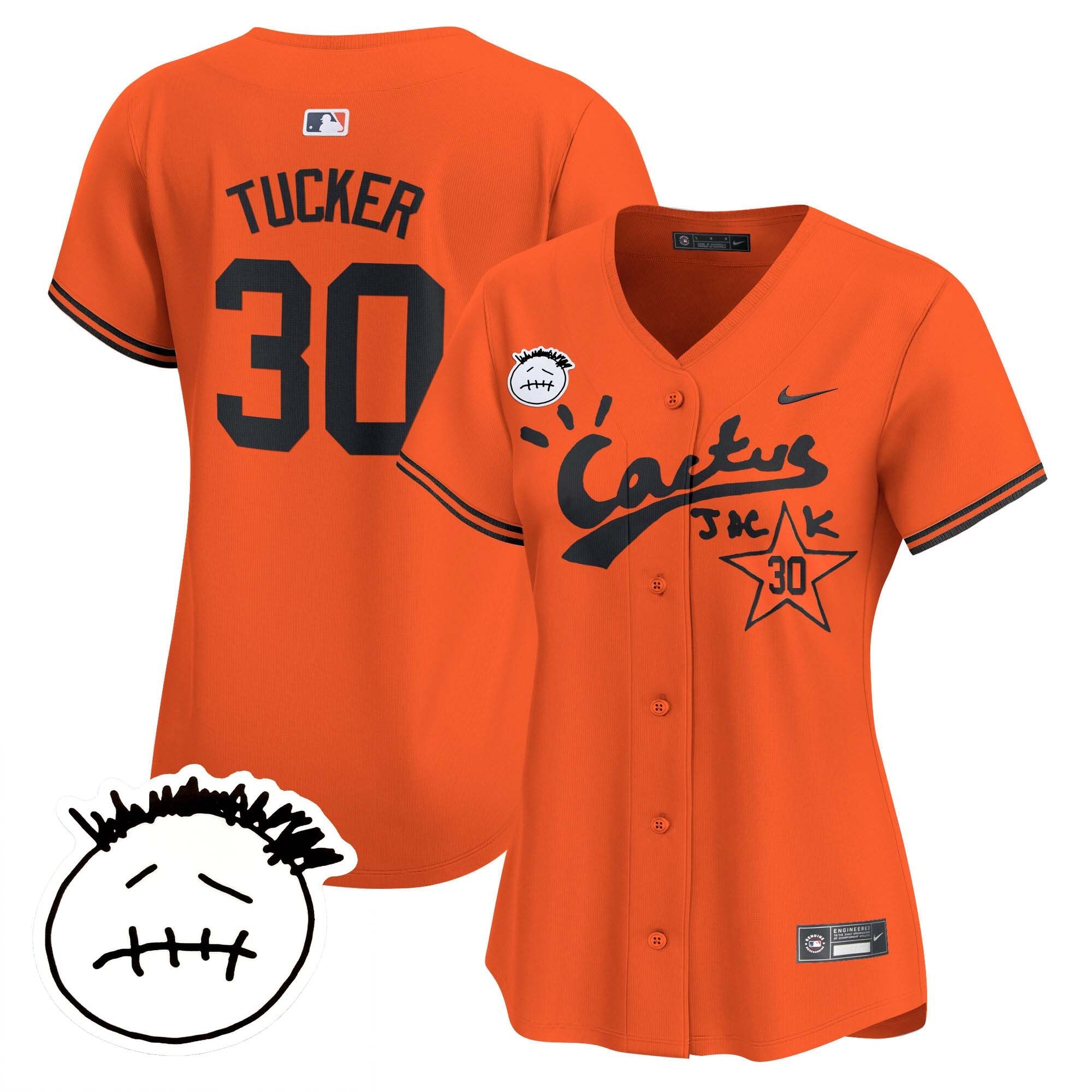 Women’s Houston Cactus Jack Patch Vapor Premier Limited Jersey V4 – Stitched