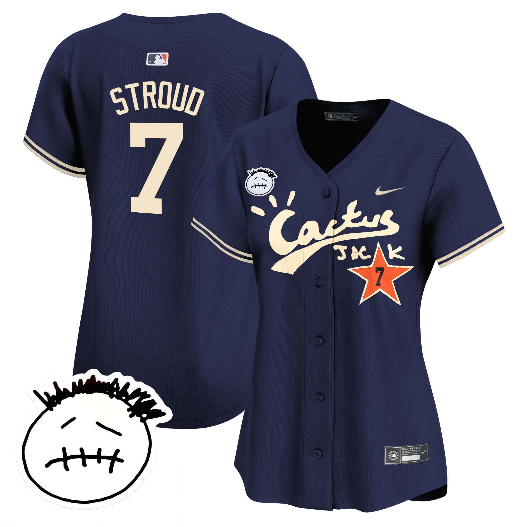 Women’s Houston Cactus Jack Patch Vapor Premier Limited Jersey V4 – Stitched