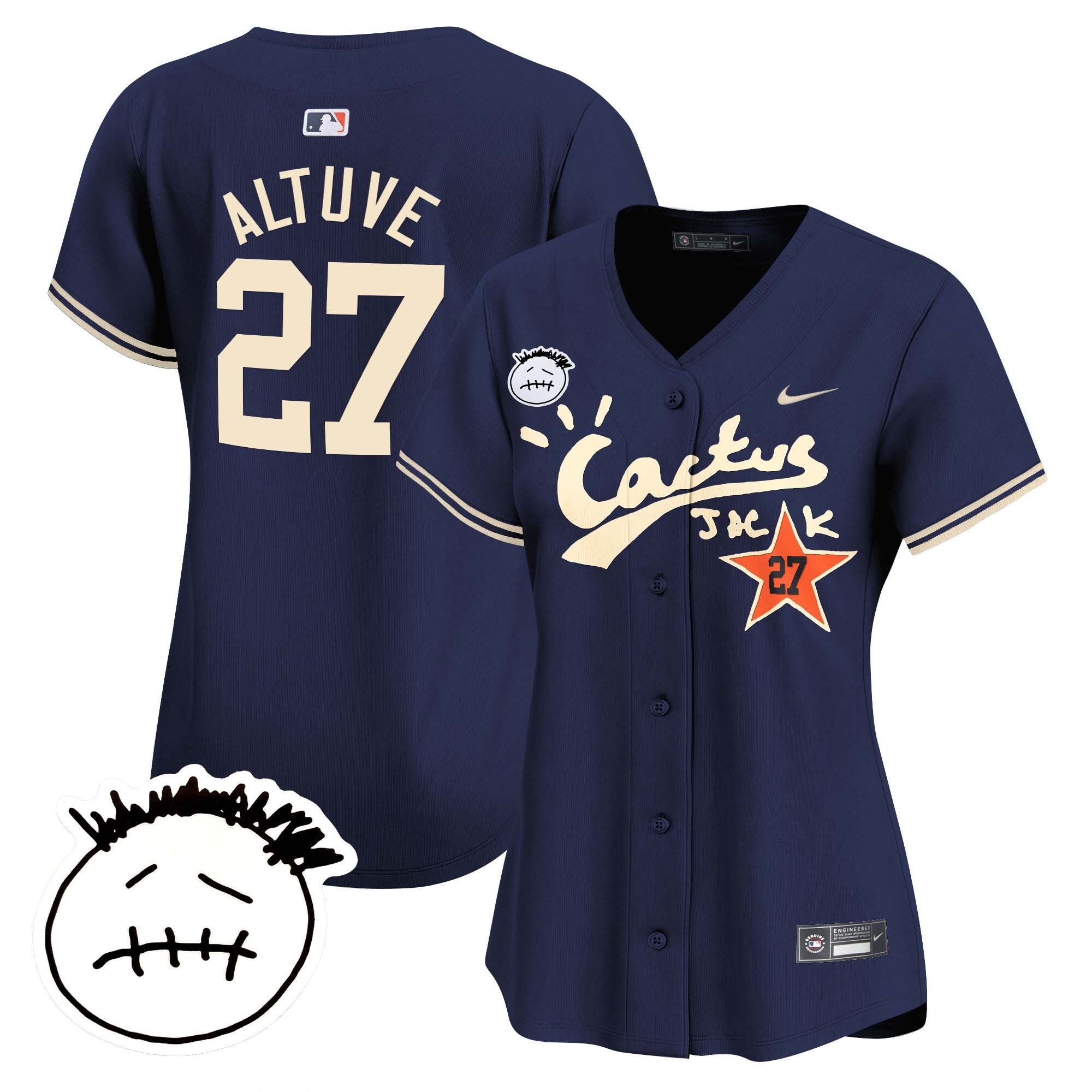 Women’s Houston Cactus Jack Patch Vapor Premier Limited Jersey V4 – Stitched