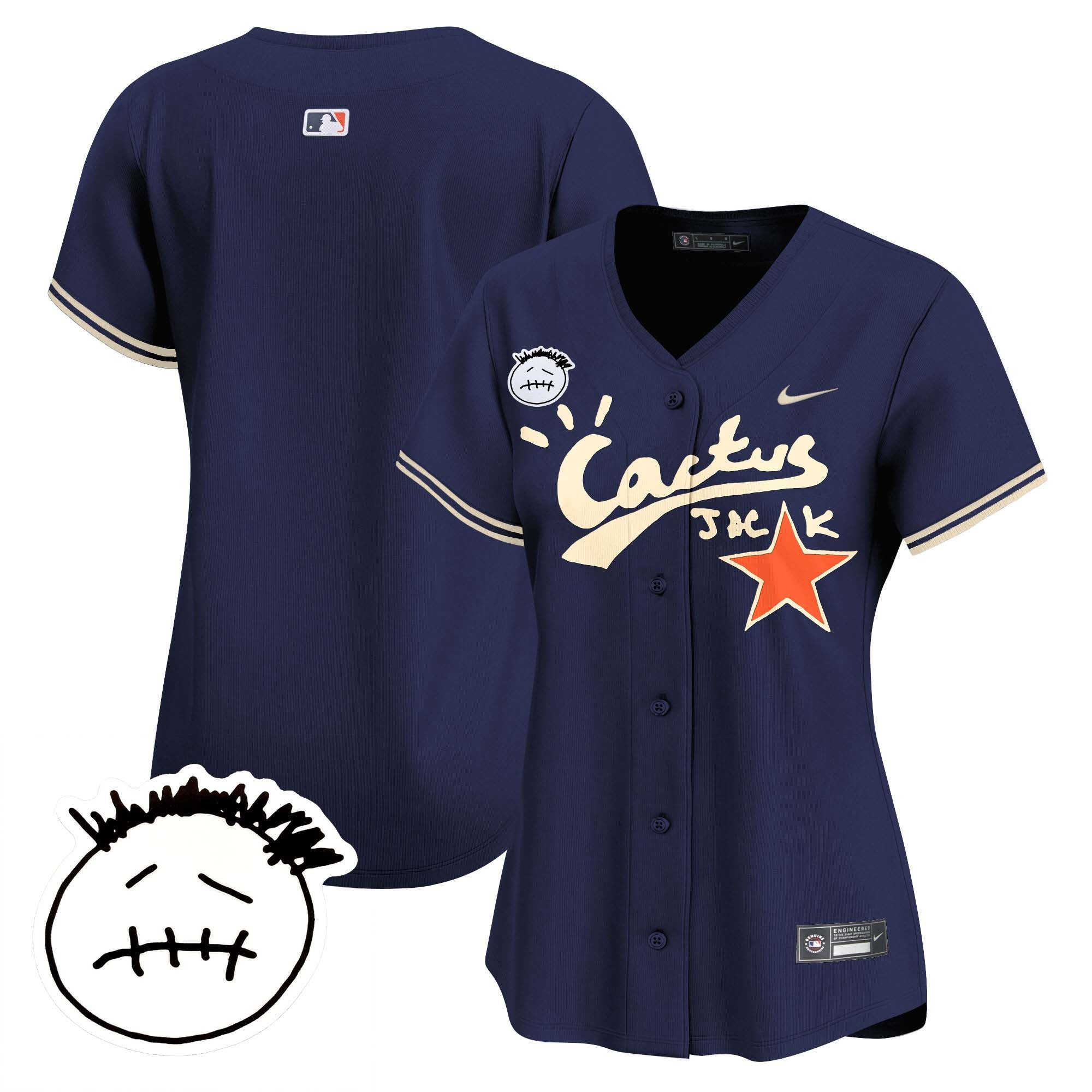 Women’s Houston Cactus Jack Patch Vapor Premier Limited Jersey V4 – Stitched