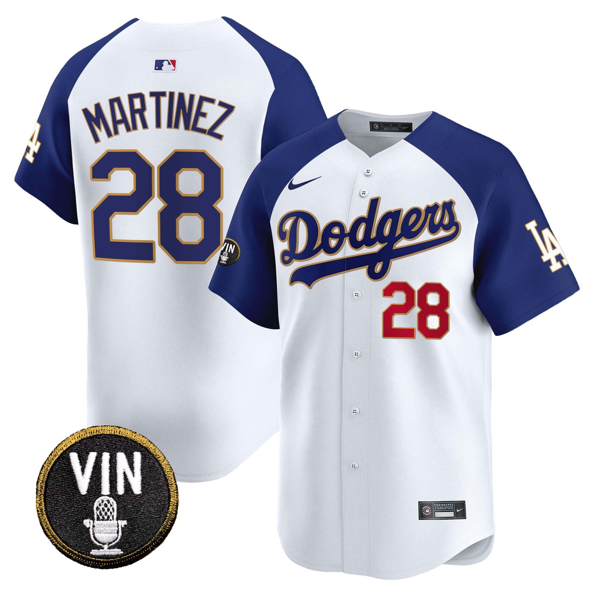 Men’s Vin Scully Patch Gold Trim Vapor Premier Limited Jersey