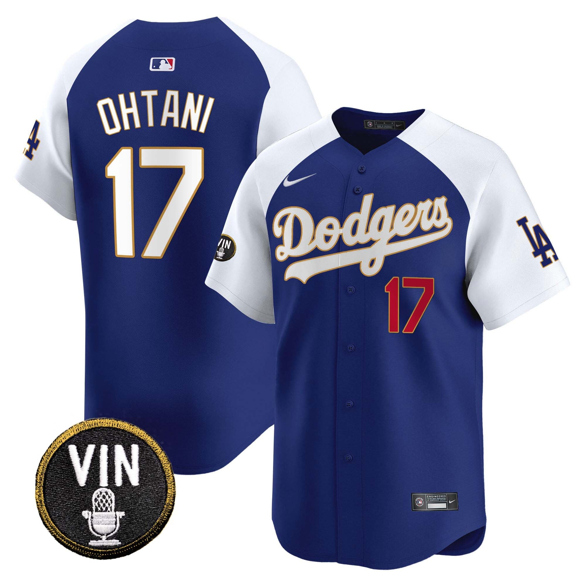 Men’s Vin Scully Patch Gold Trim Vapor Premier Limited Jersey