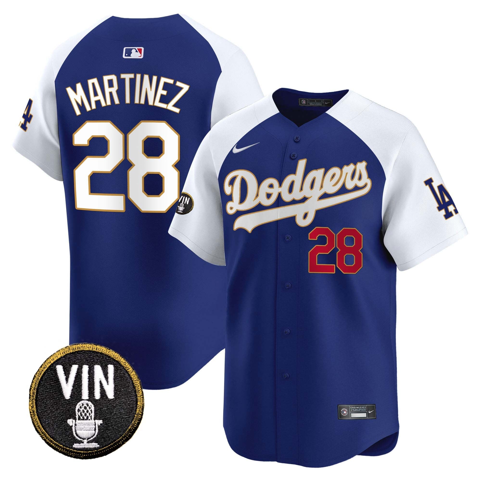 Men’s Vin Scully Patch Gold Trim Vapor Premier Limited Jersey