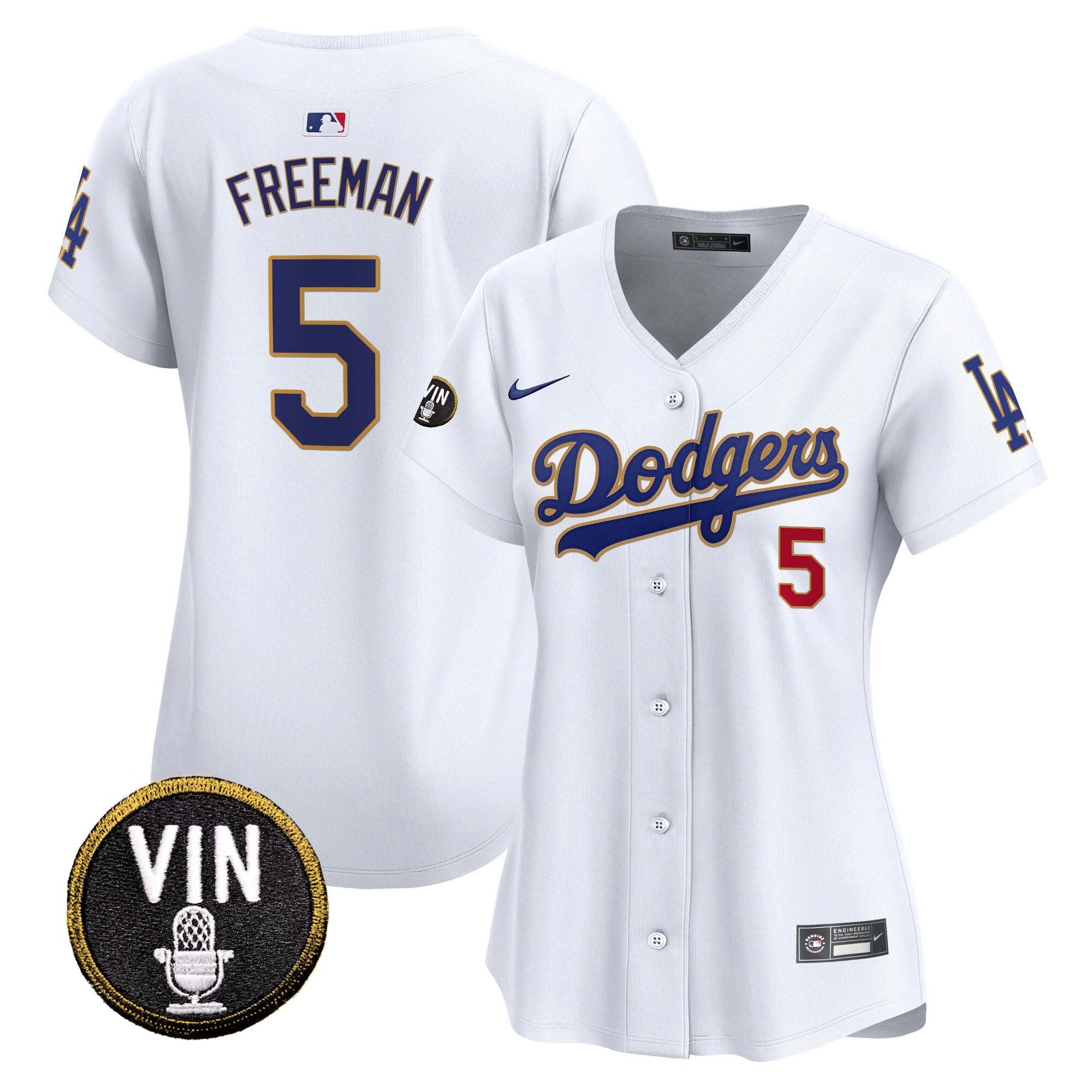 Women’s Vin Scully Patch Gold Trim Vapor Premier Limited Jersey