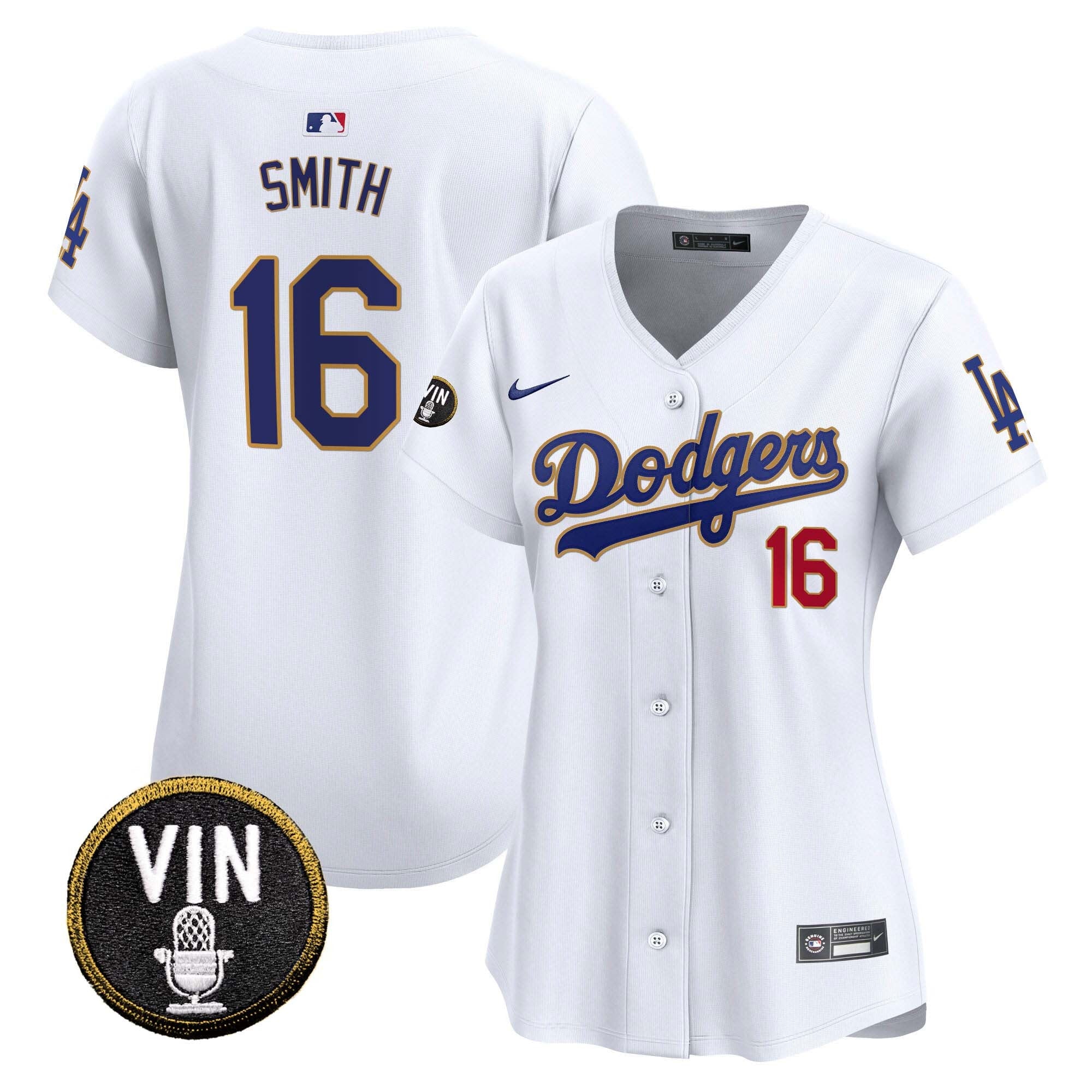 Women’s Vin Scully Patch Gold Trim Vapor Premier Limited Jersey