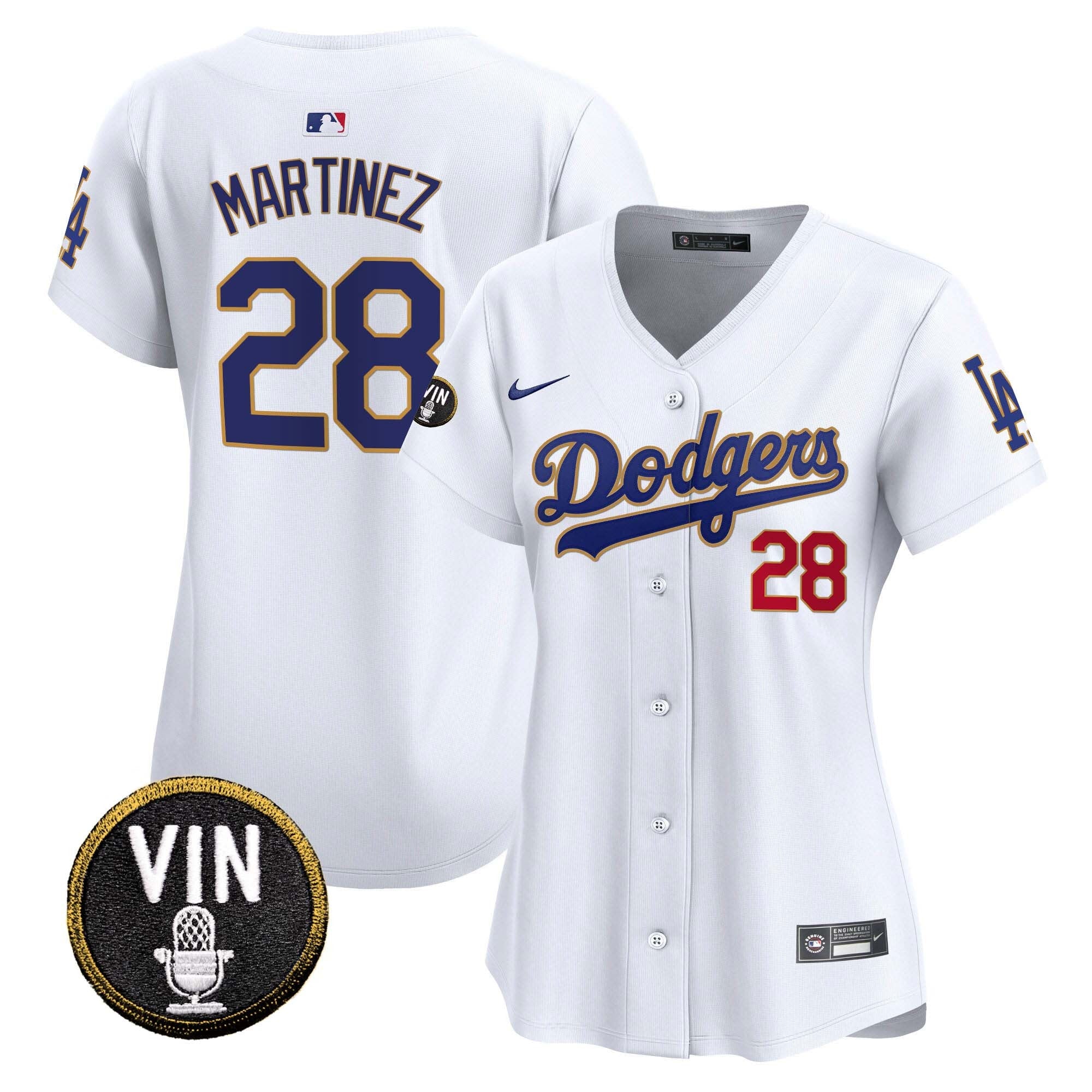 Women’s Vin Scully Patch Gold Trim Vapor Premier Limited Jersey