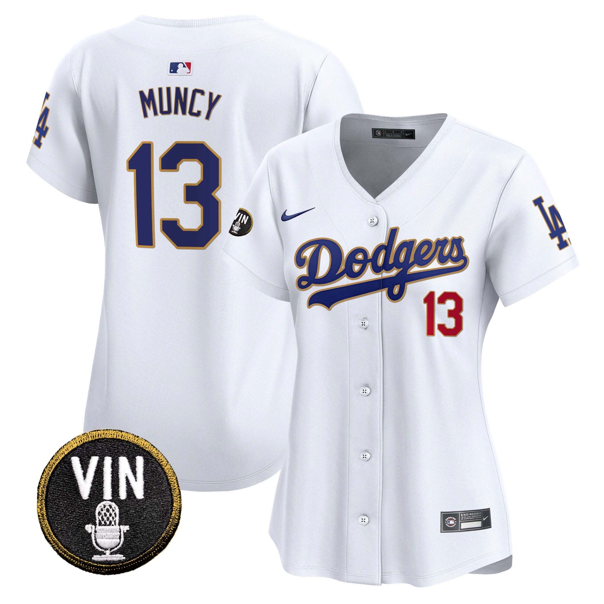 Women’s Vin Scully Patch Gold Trim Vapor Premier Limited Jersey