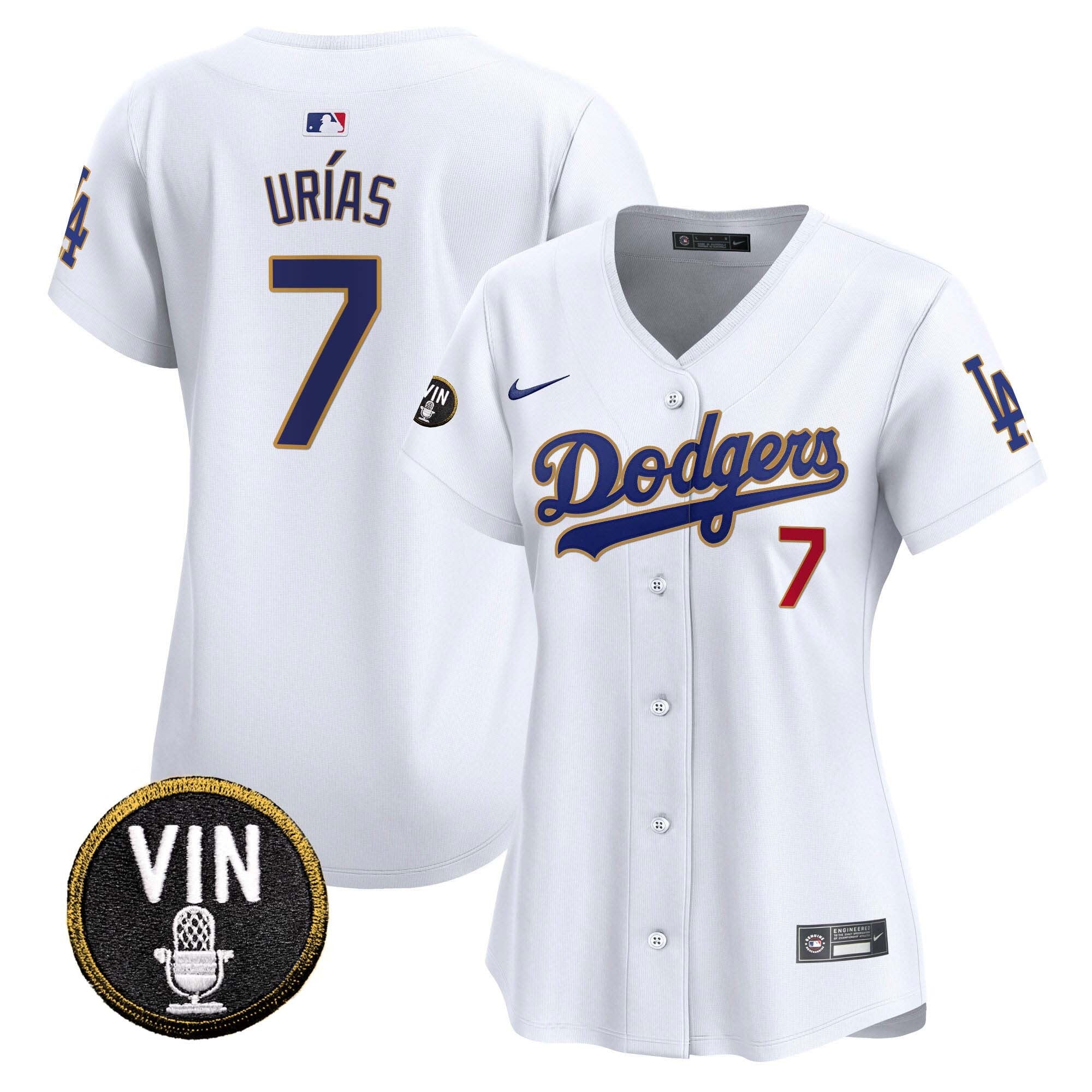 Women’s Vin Scully Patch Gold Trim Vapor Premier Limited Jersey