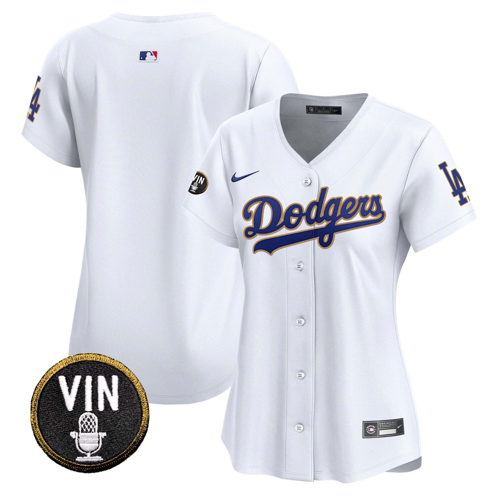 Women’s Vin Scully Patch Gold Trim Vapor Premier Limited Jersey