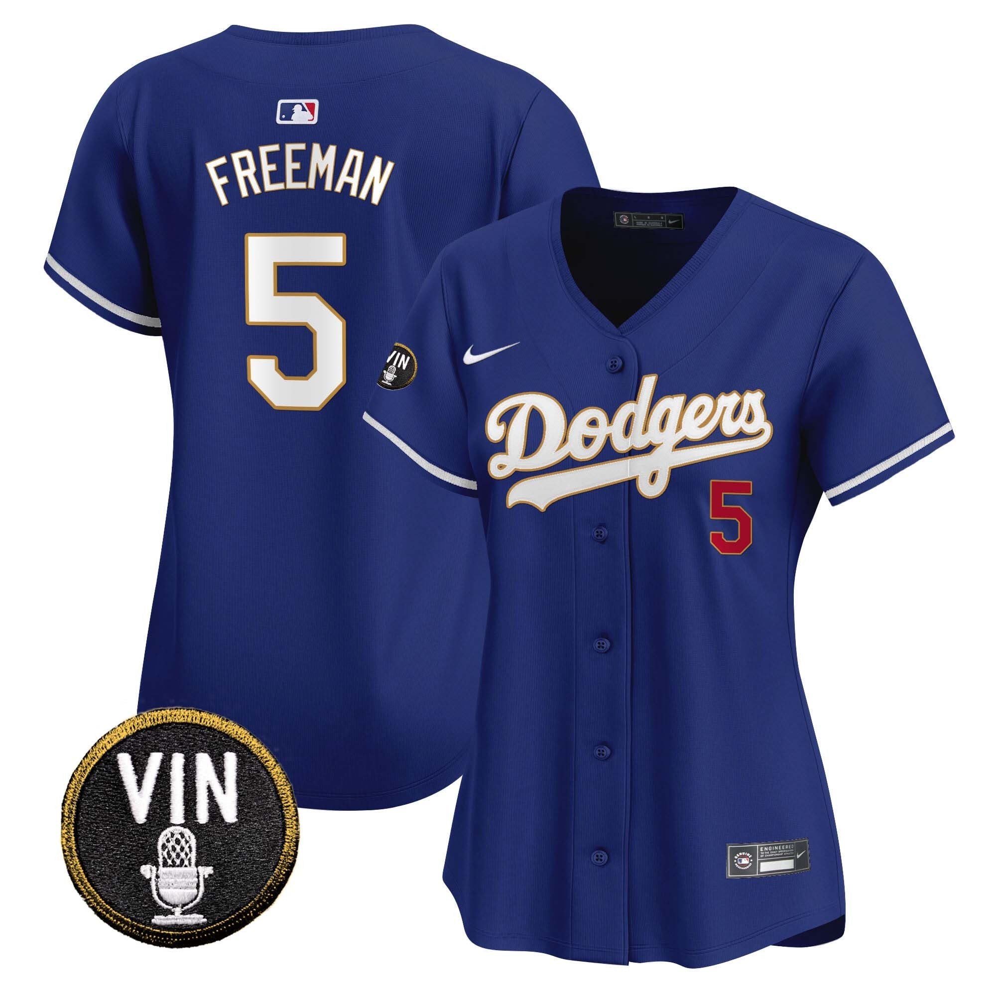 Women’s Vin Scully Patch Gold Trim Vapor Premier Limited Jersey