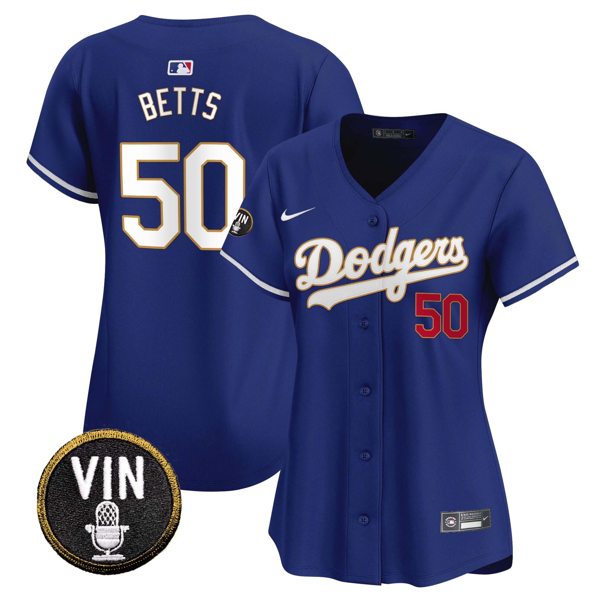 Women’s Vin Scully Patch Gold Trim Vapor Premier Limited Jersey