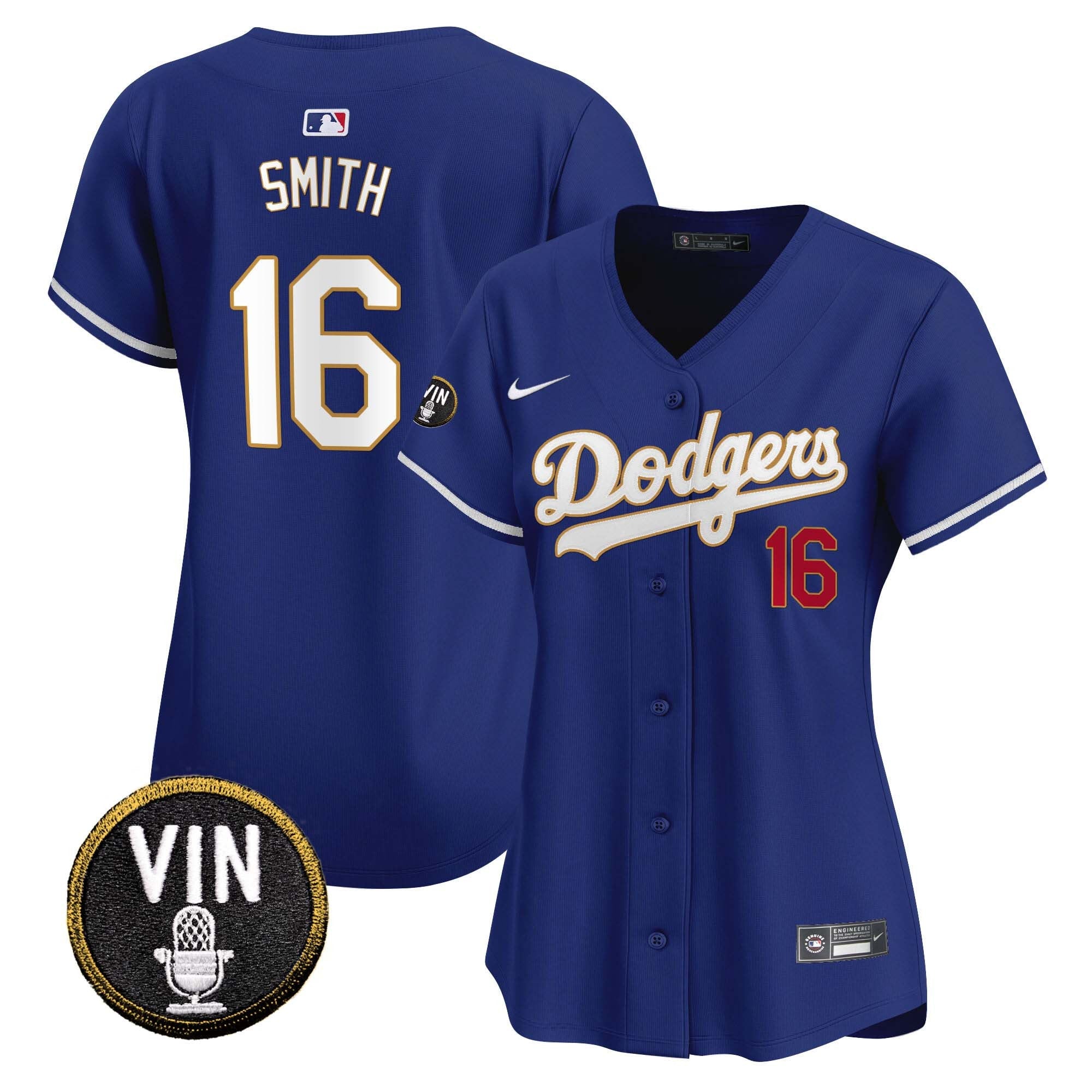 Women’s Vin Scully Patch Gold Trim Vapor Premier Limited Jersey