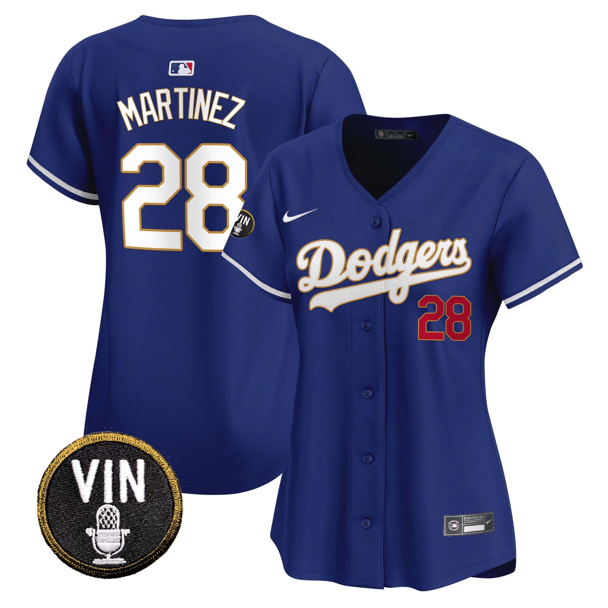 Women’s Vin Scully Patch Gold Trim Vapor Premier Limited Jersey