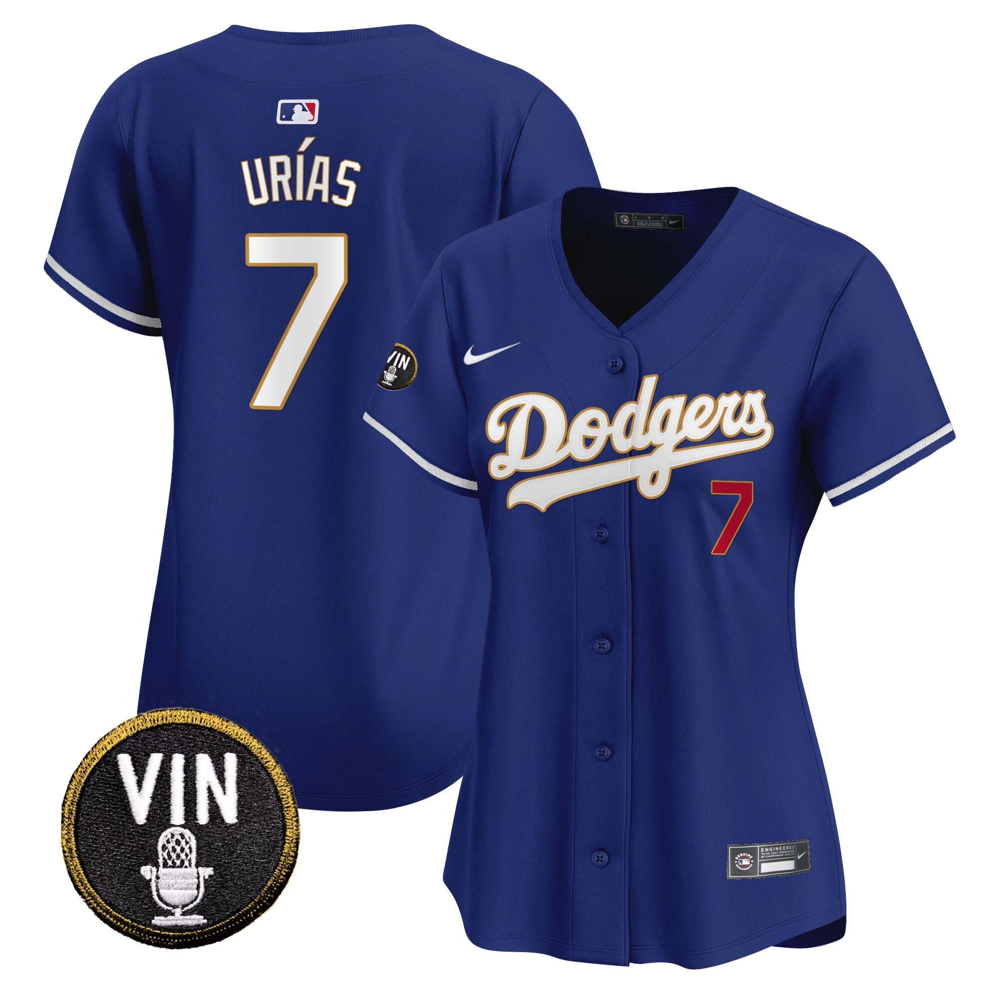 Women’s Vin Scully Patch Gold Trim Vapor Premier Limited Jersey