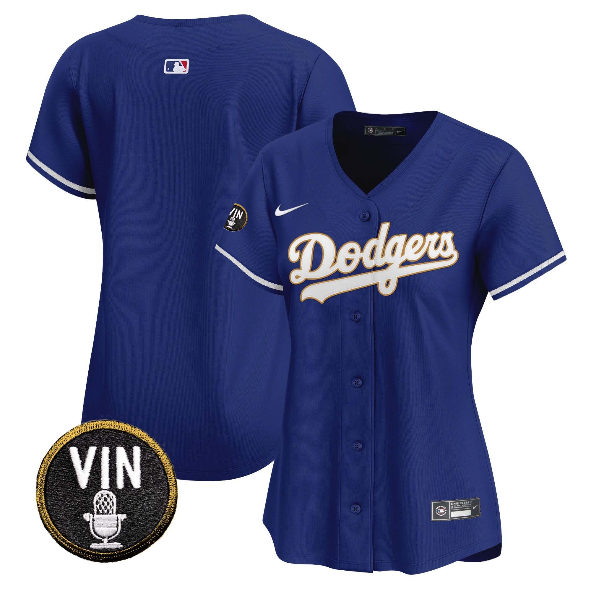 Women’s Vin Scully Patch Gold Trim Vapor Premier Limited Jersey