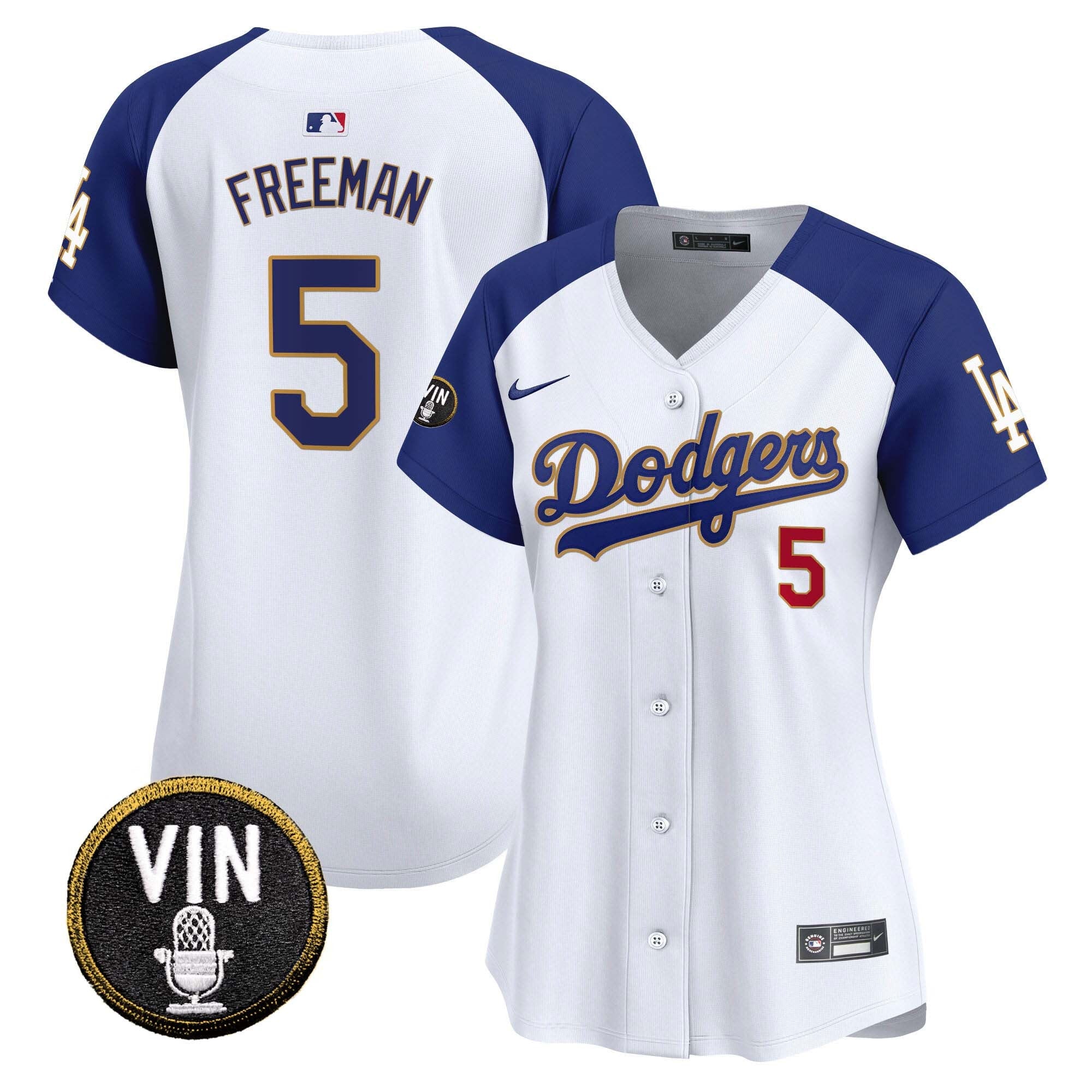 Women’s Vin Scully Patch Gold Trim Vapor Premier Limited Jersey