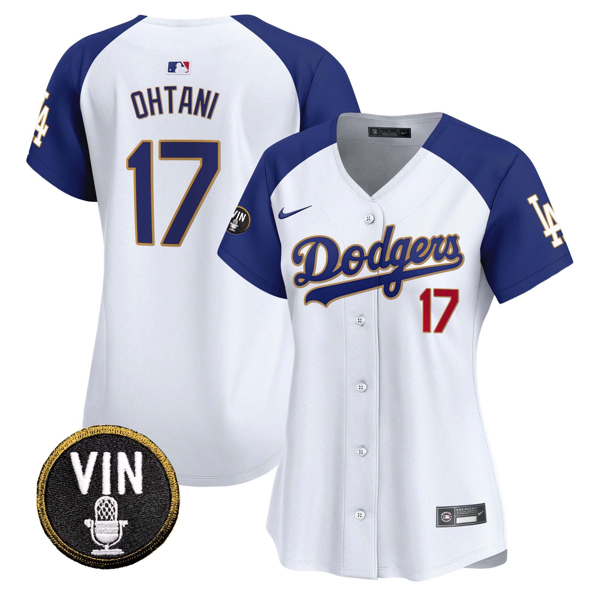 Women’s Vin Scully Patch Gold Trim Vapor Premier Limited Jersey