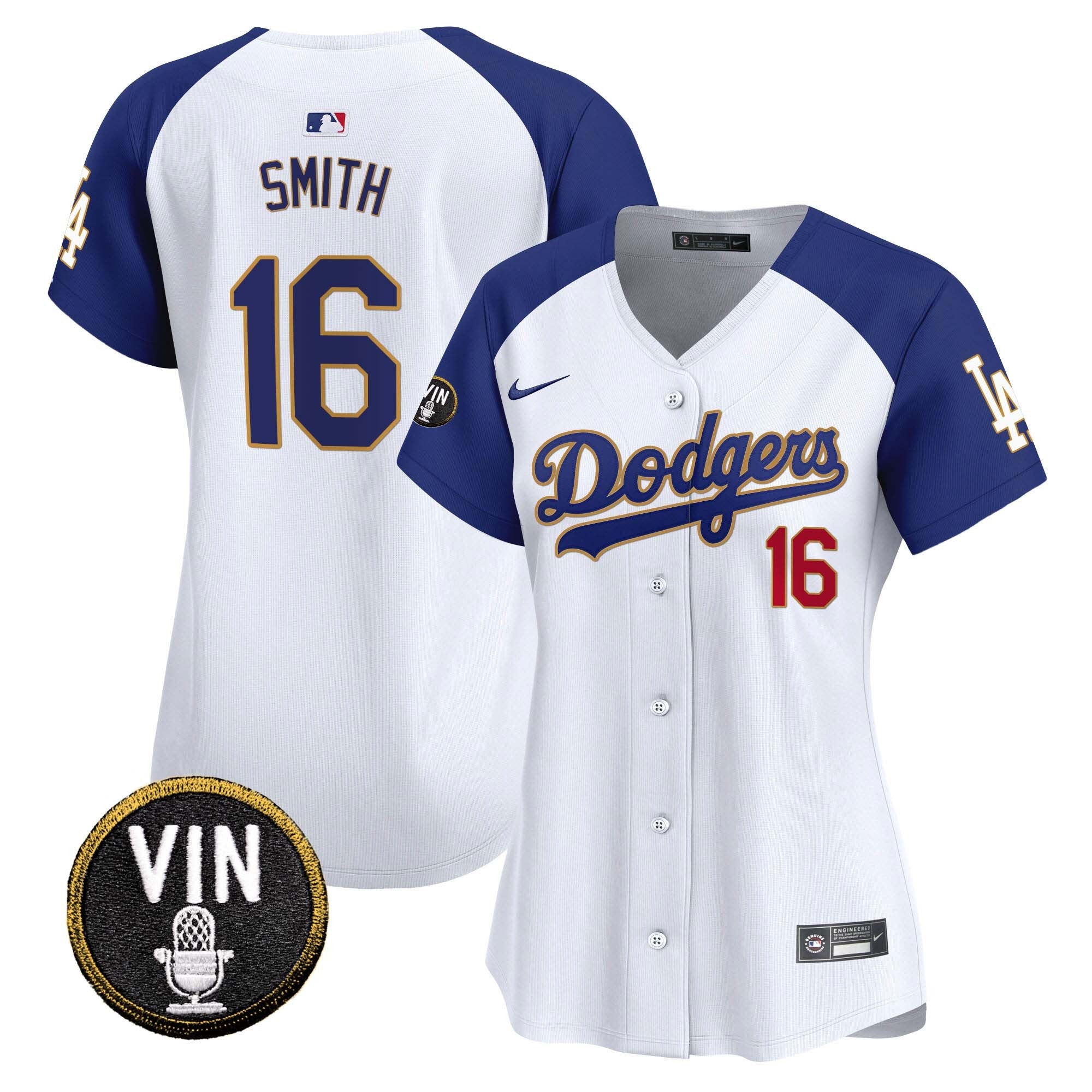 Women’s Vin Scully Patch Gold Trim Vapor Premier Limited Jersey